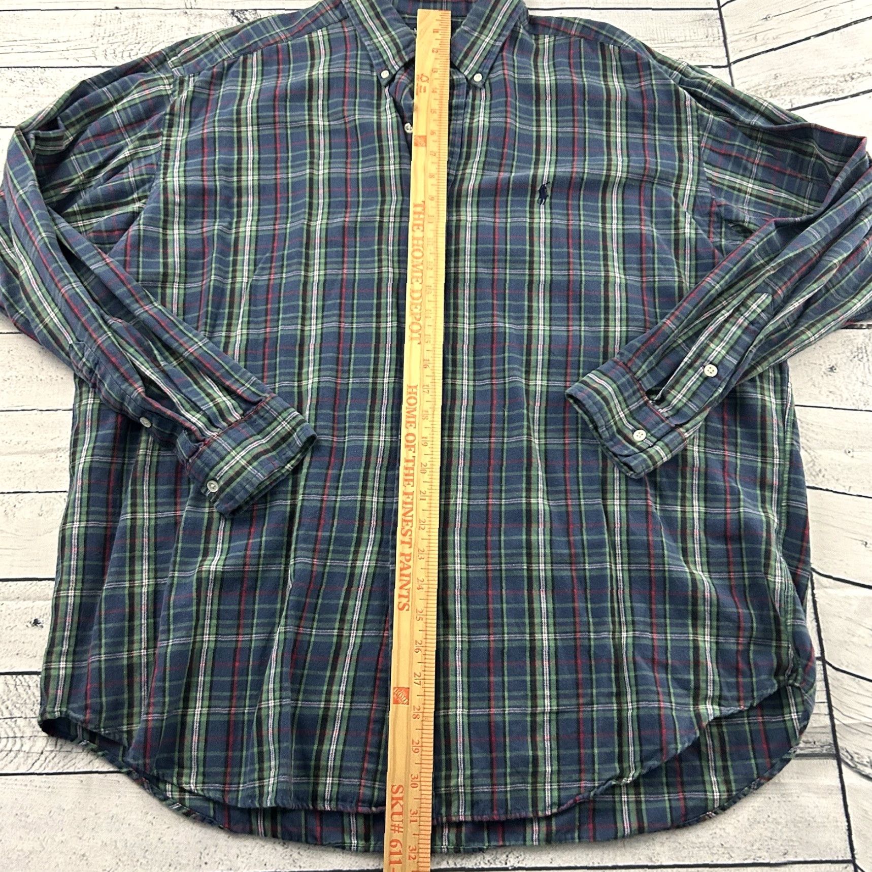 Polo Ralph Lauren Polo Ralph Lauren Blake Long Sleeve Button Front Flannel Shirt Men's XL Blue Size US XL / EU 56 / 4 - 4 Thumbnail