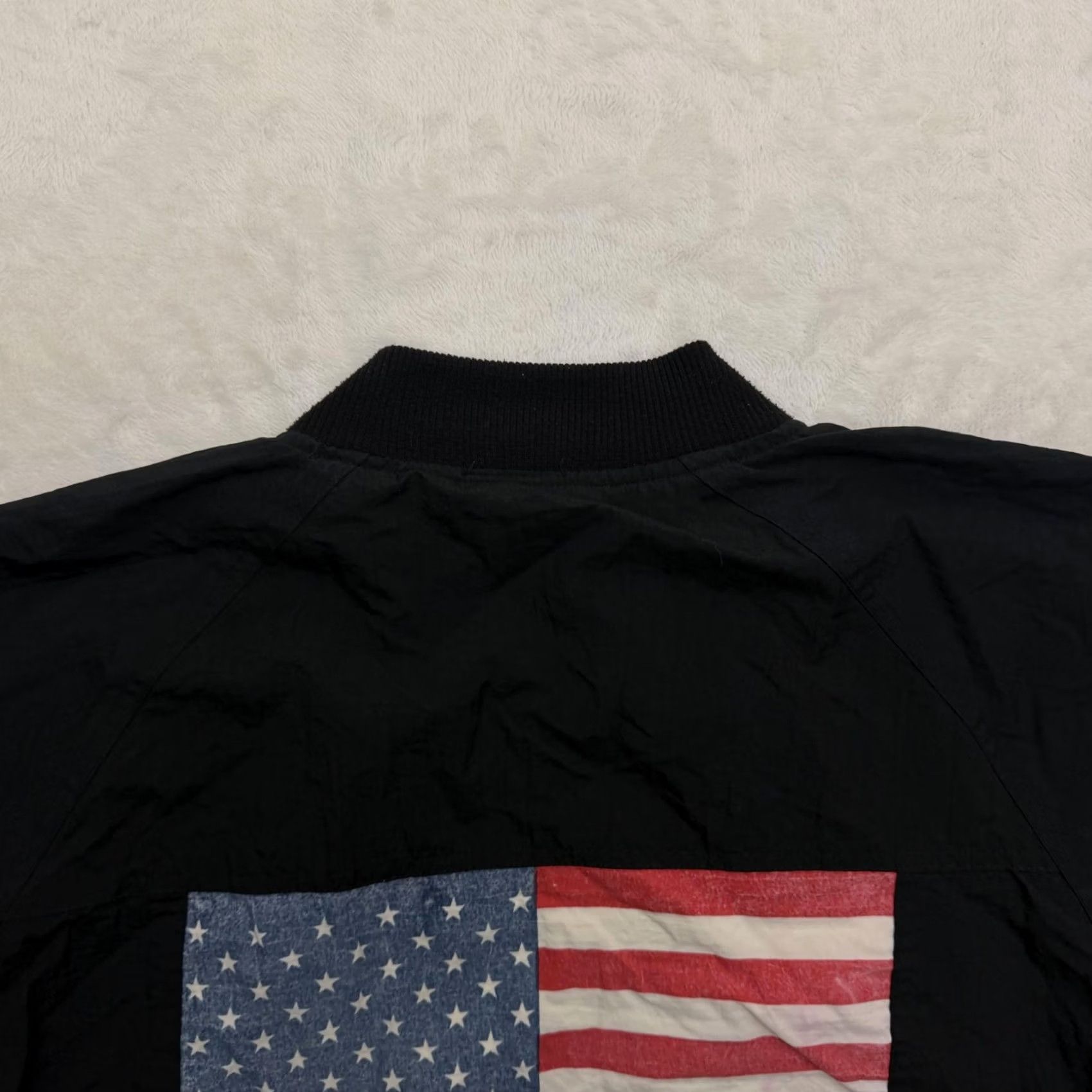 Guess VINTAGE GUESS Georges Marciano Jacket Mens One Size Large Black Bomber USA Flag Size US M / EU 48-50 / 2 - 4 Thumbnail