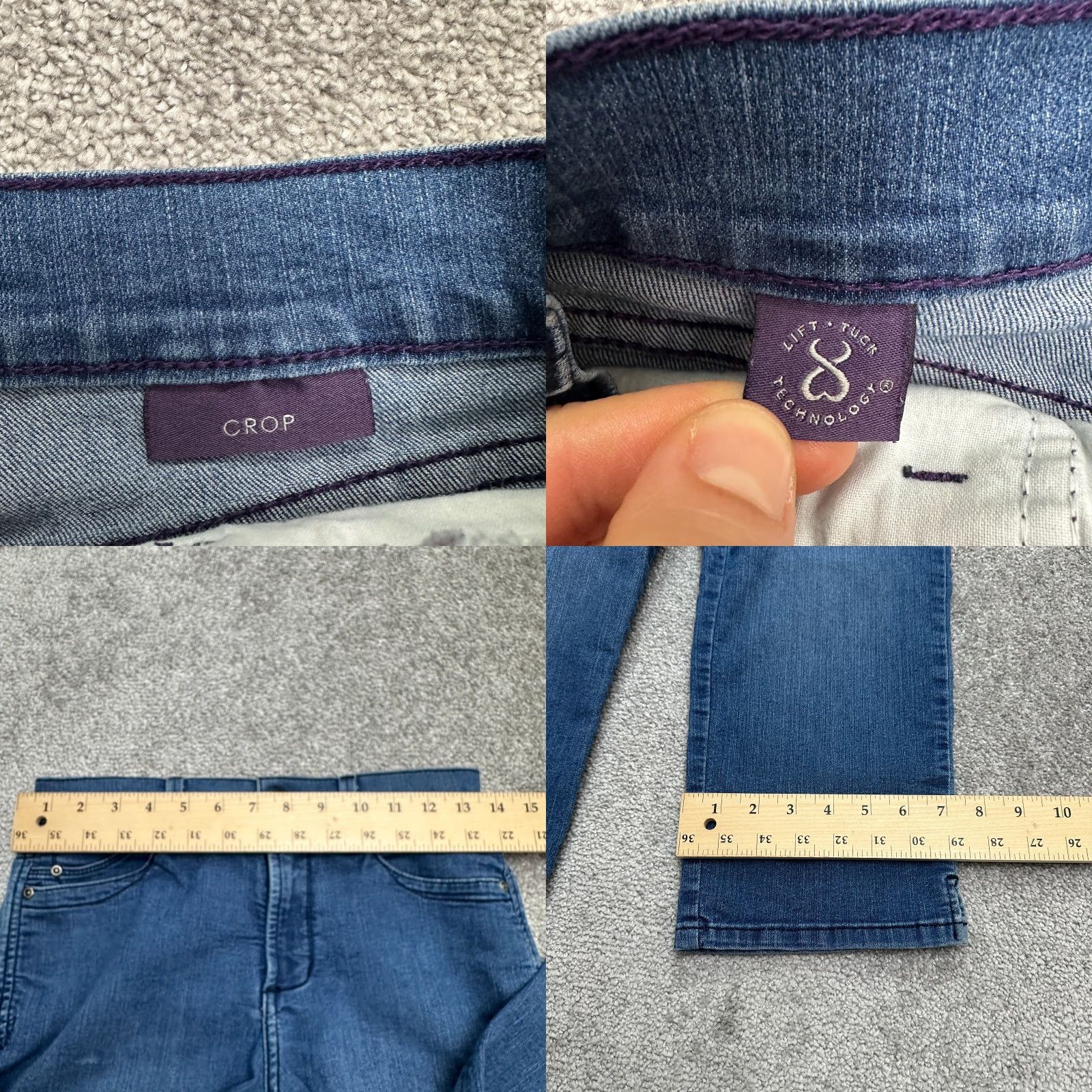 NYDJ NYDJ Crop Denim Jeans Womens 2 Blue Straight Leg Mid Rise Stretch Casual 27x20 Size 26" / US 2 / IT 38 - 8 Thumbnail