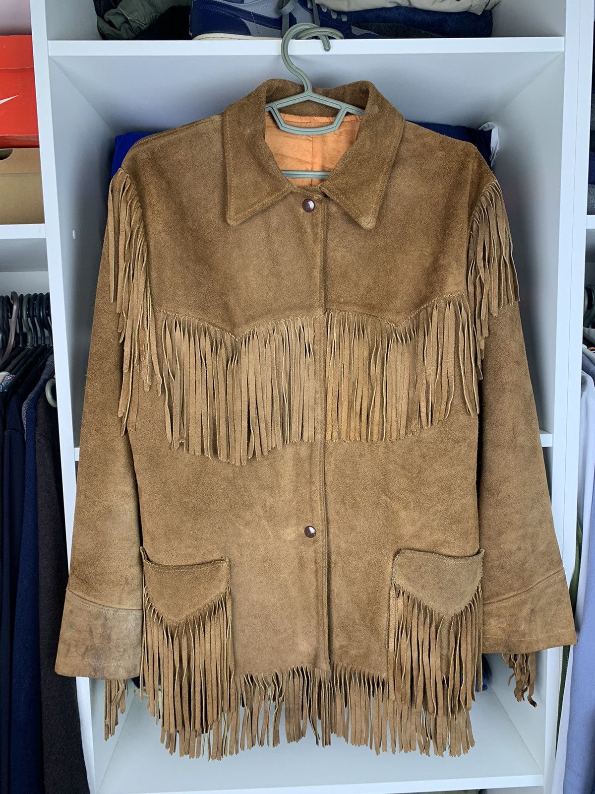Cowboy Equipment × Vintage Vtg K-Bar-Z Ranchwear by Pyramid Cowboy Flanged Suede Jacket Size US L / EU 52-54 / 3 - 1 Thumbnail