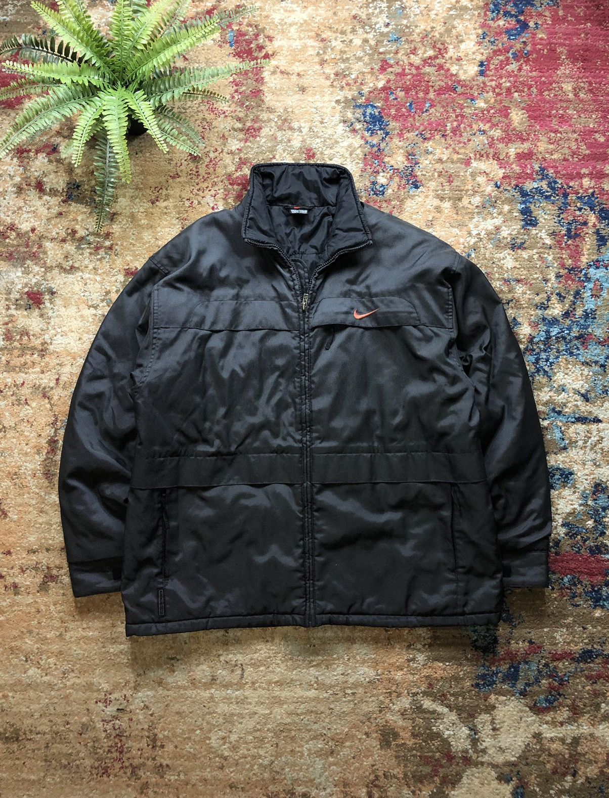90'S Nike Padded Parka Puffer Jacket Men's XL Vintage polyester black type Vintage Second Hand