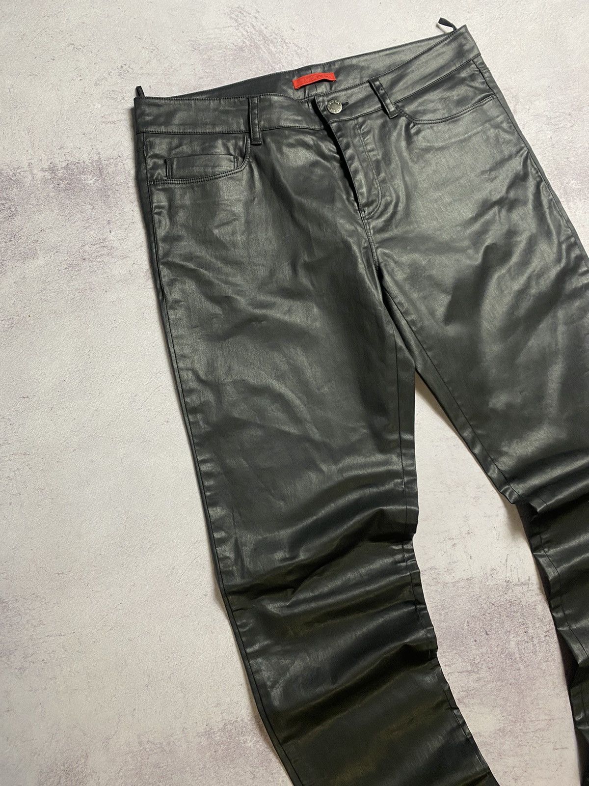 Leather Vintage Prada Archive Leather Pants Opium Style Size US 42 / EU 58 - 2 Thumbnail