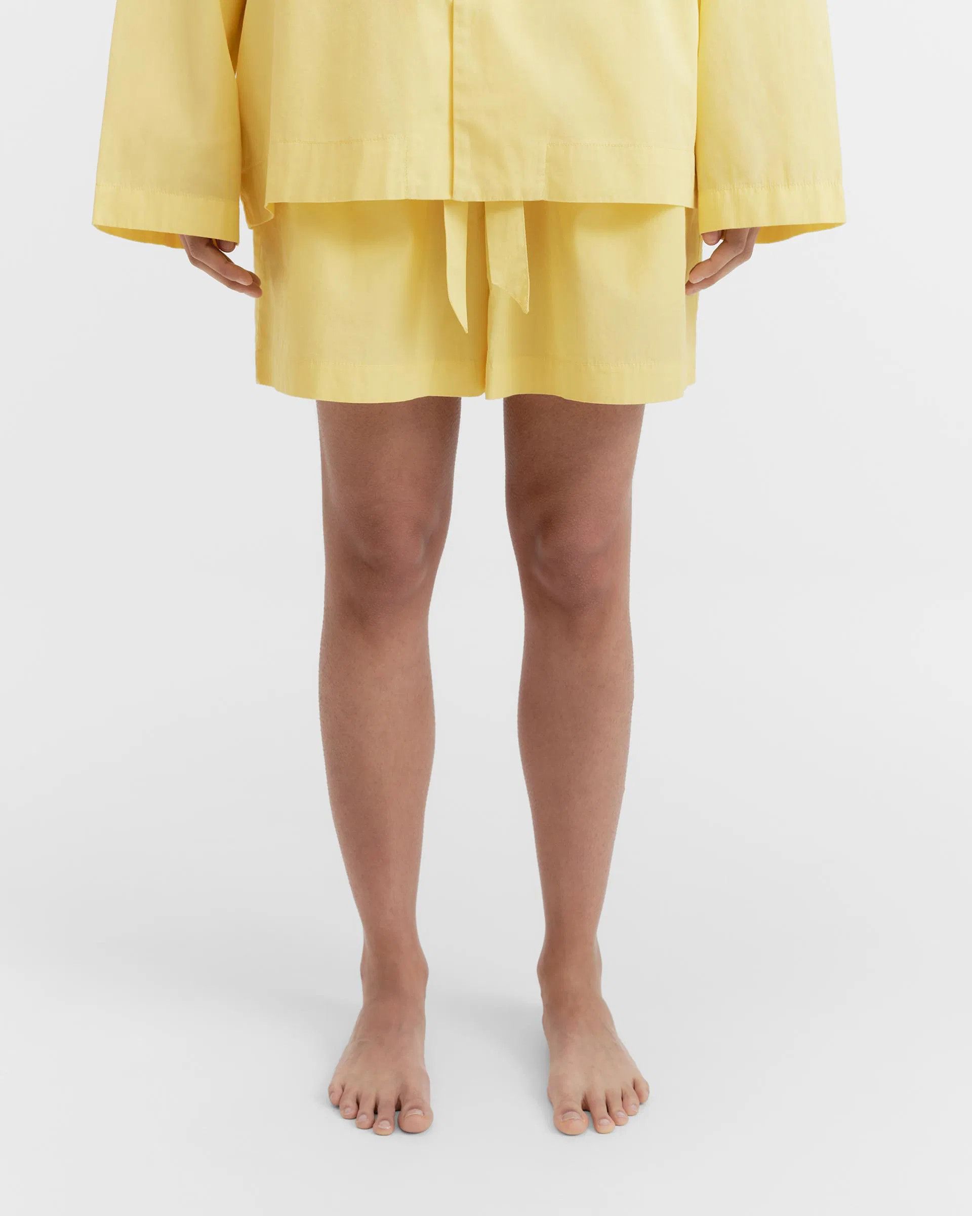 Tekla o1mle0525 Unisex Poplin Pyjamas Shorts in Lemonade Size 24" / US 00 / IT 34 - 4 Thumbnail