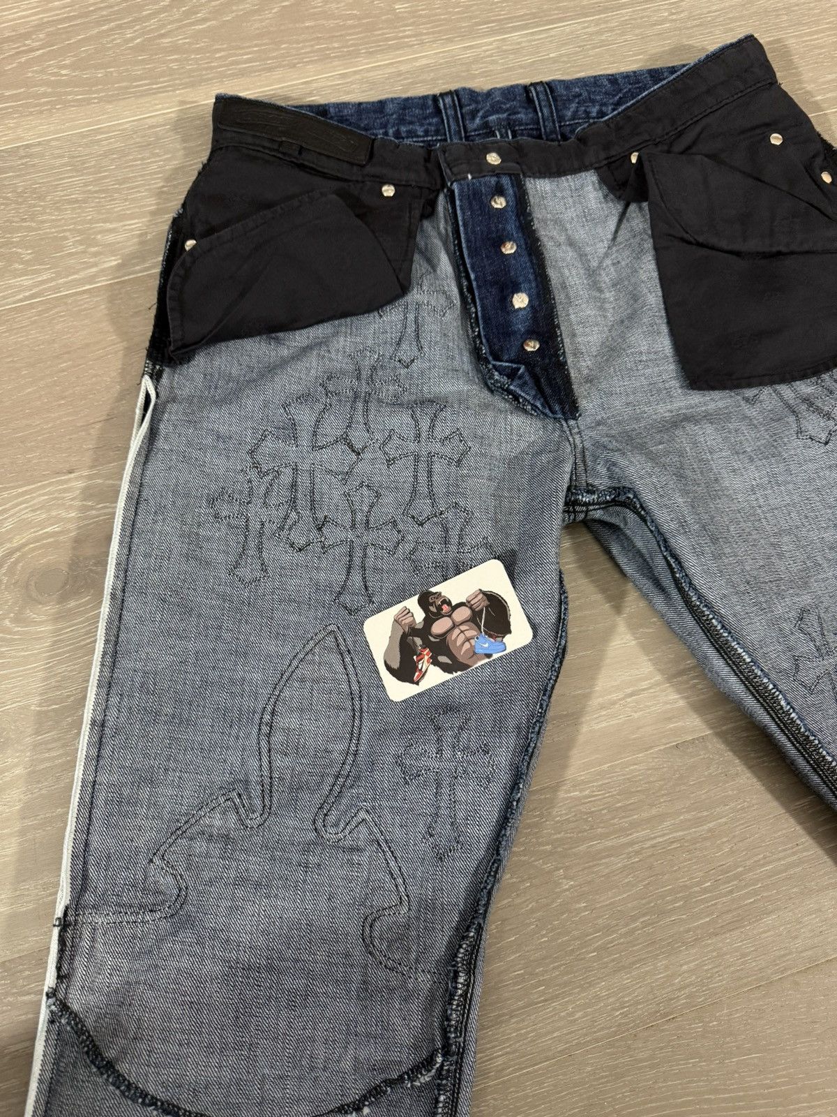 Chrome Hearts Chrome Hearts Indigo Fleur Denim Knee Cross Patch Jeans Size US 32 / EU 48 - 12 Thumbnail