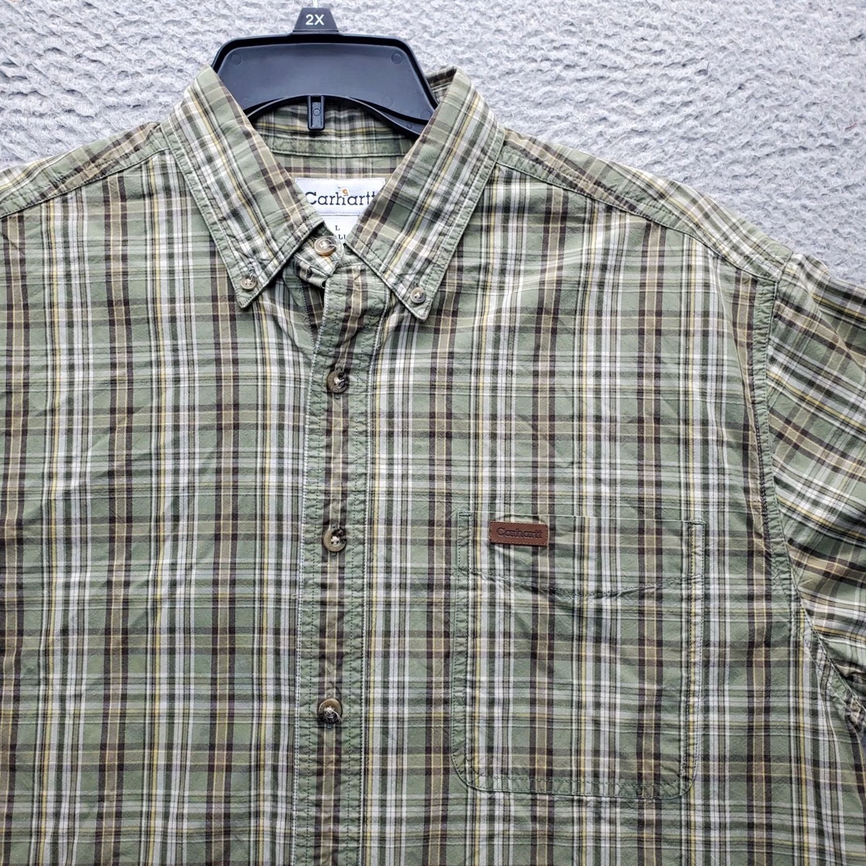 Carhartt Carhartt Shirt Mens LT Multi Plaid Short Sleeve Collared Button-Down Size US L / EU 52-54 / 3 - 5 Thumbnail