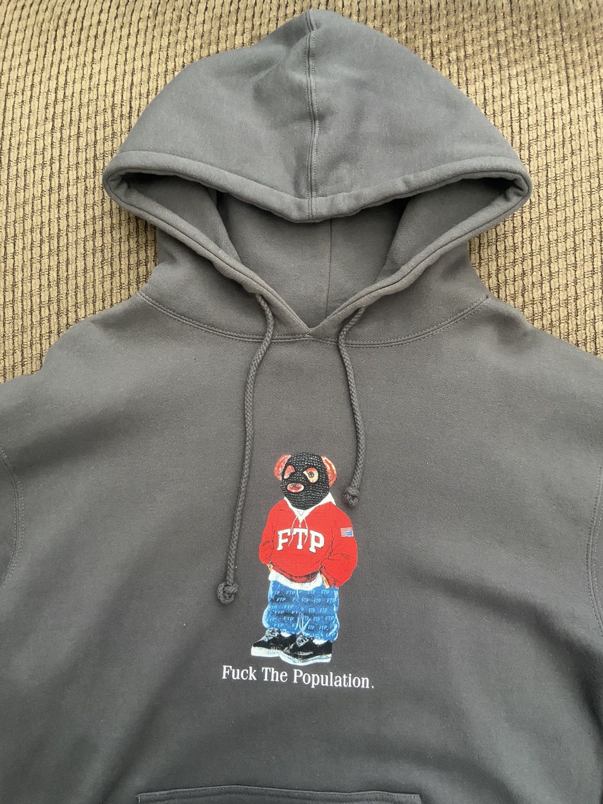 Hot FTP Hooded Bear Tee Heather Gray