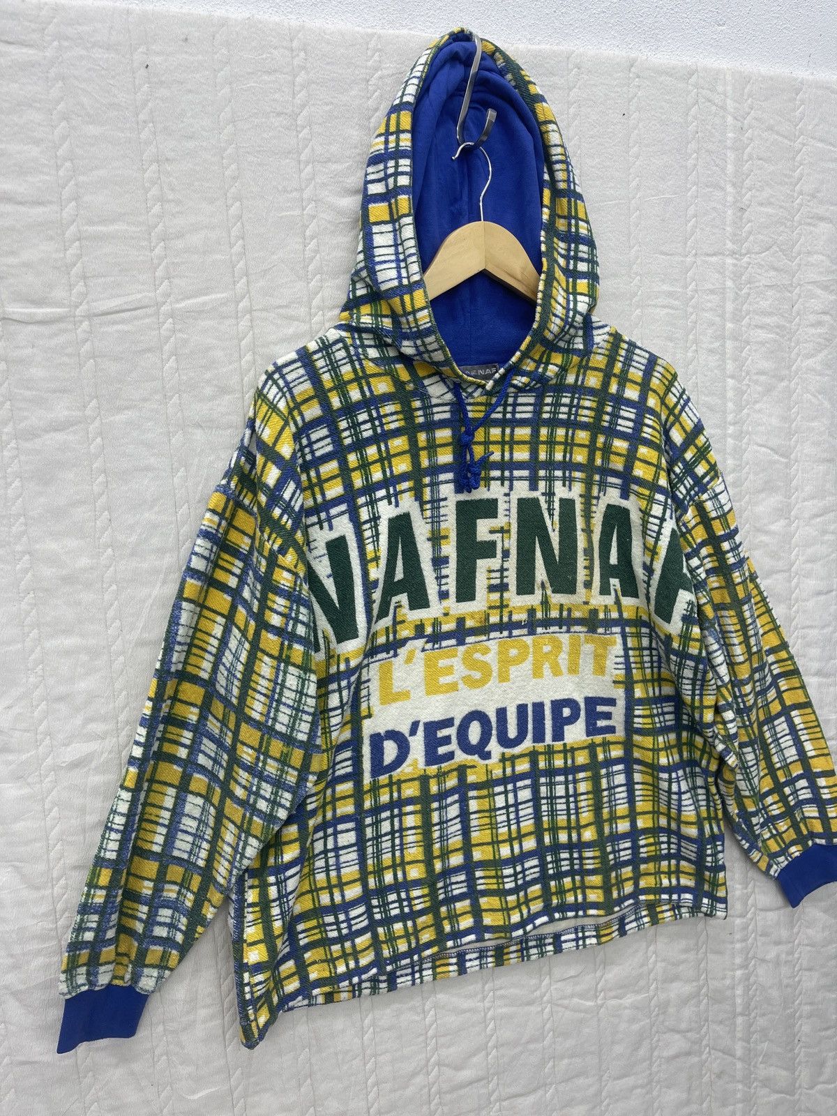 Issey Miyake × Japanese Brand × Vintage STEALS🔥VTG NAF NAF SWEATER HOODIE TARTANS Size US M / EU 48-50 / 2 - 2 Thumbnail