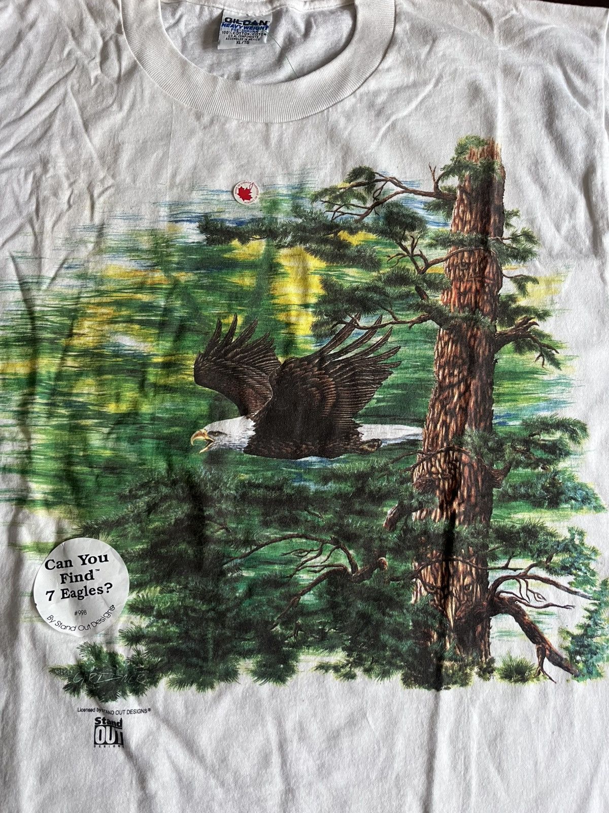 Gildan Vintage Eagle 1994 Stand Out Design Rare Hidden Eagle Shirt Size US XL / EU 56 / 4 - 9 Thumbnail