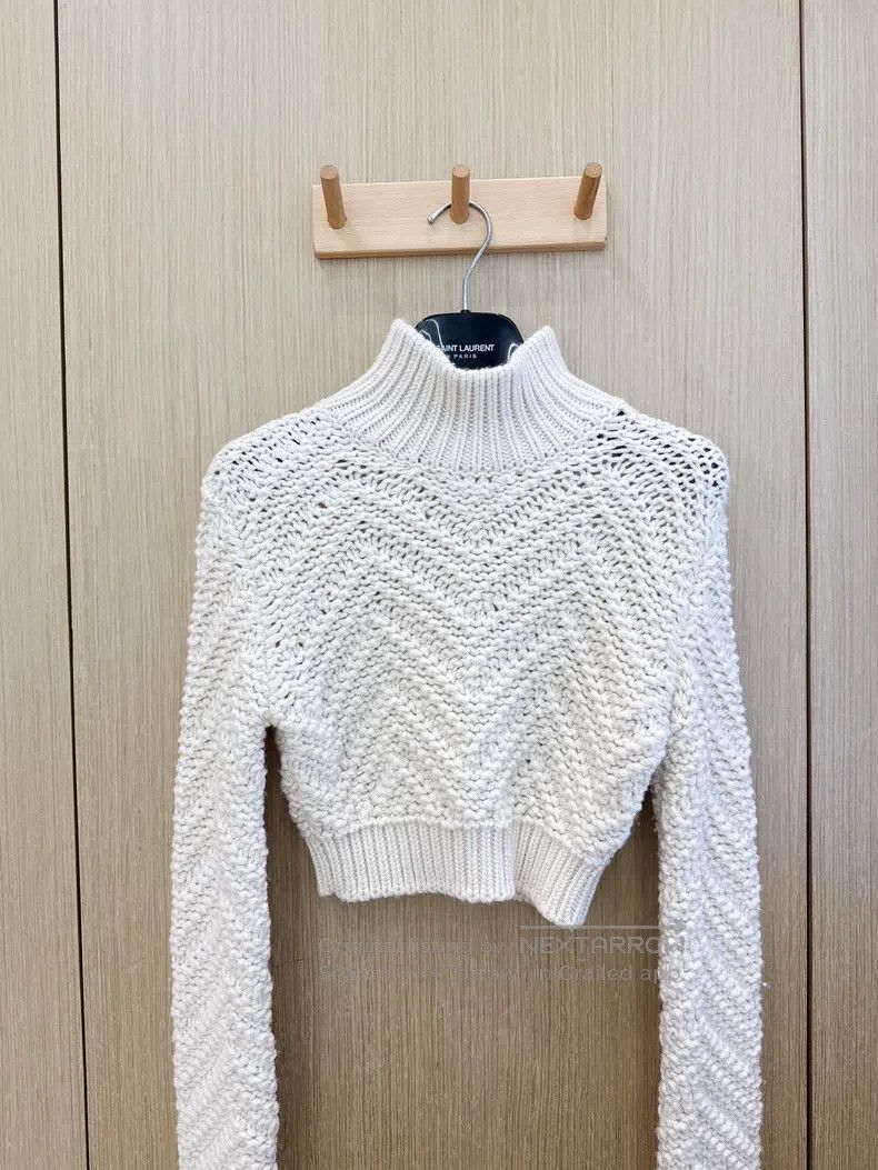 Fendi Fendi Beige High Neck Short Sleeve Sweater Size XXS / US 00 / IT 34 - 4 Thumbnail