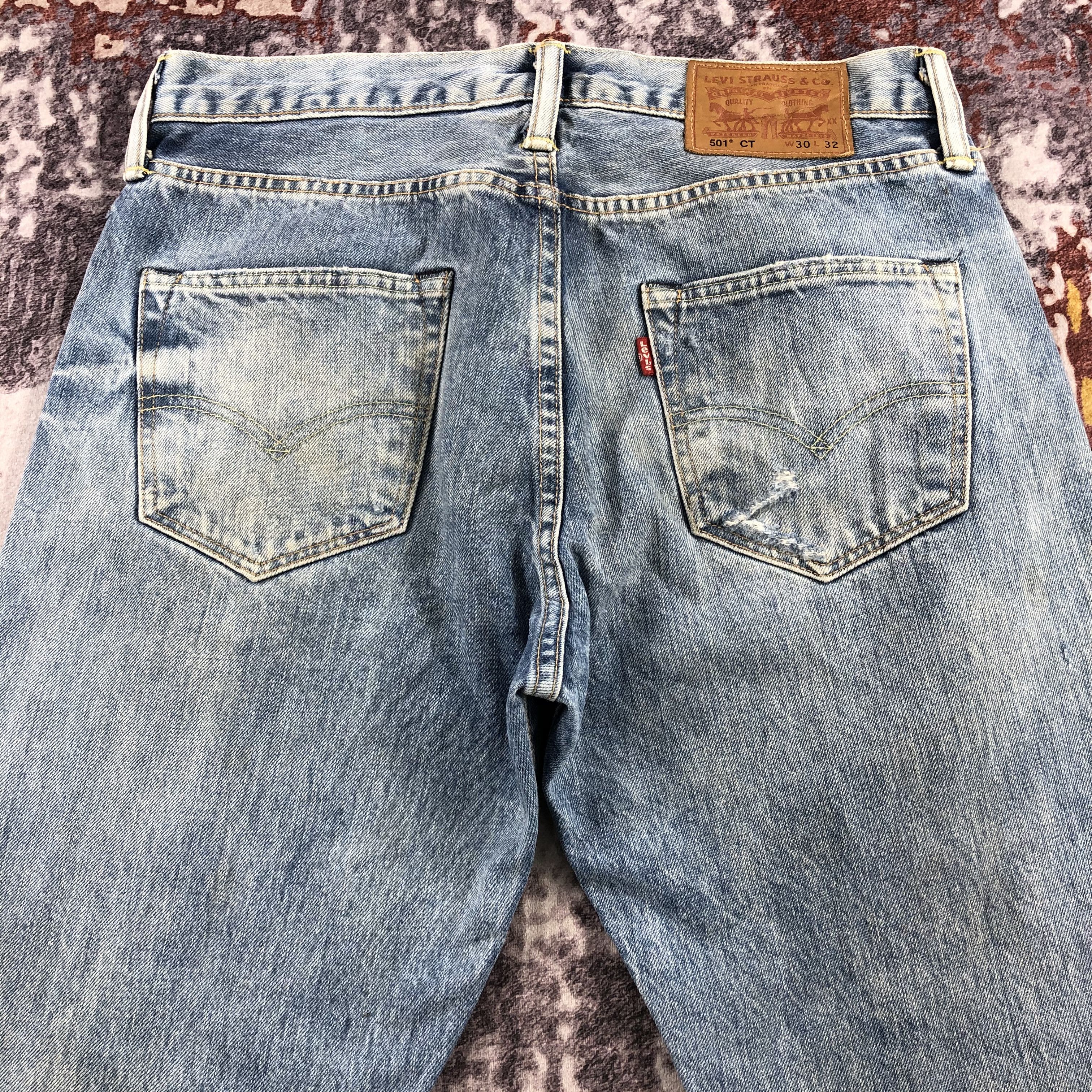 Levi's Vintage Blue Wash Distress Levis 501 Jeans-JM2550 Size US 32 / EU 48 - 5 Thumbnail
