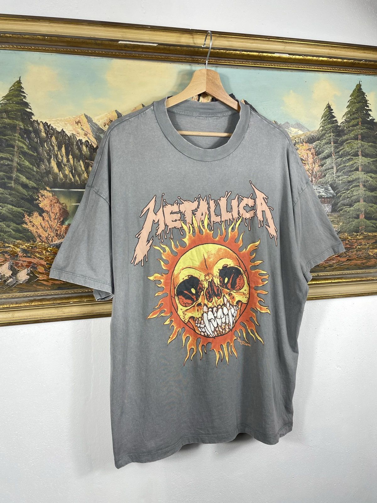 Band Tees × Metallica × Vintage Metallica Retro 00s Tshirt Band Merch Tees Fire Baggy Loose Size US XL / EU 56 / 4 - 3 Thumbnail