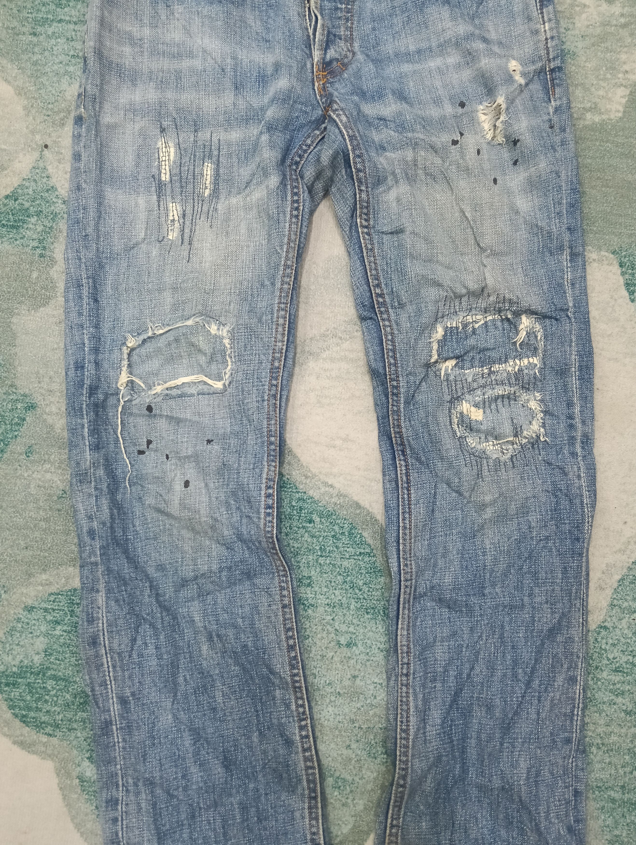 X-Girl X Girl Jeans Distressed,Zigzag And Paint Design Size 30" / US 8 / IT 44 - 4 Thumbnail
