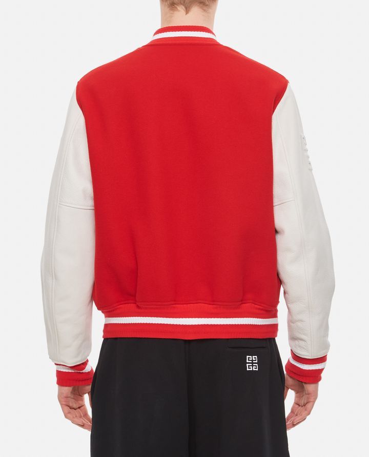Givenchy o1srvl11e1224 Varsity Wool And Leather Jacket in Red Size US XL / EU 56 / 4 - 3 Thumbnail