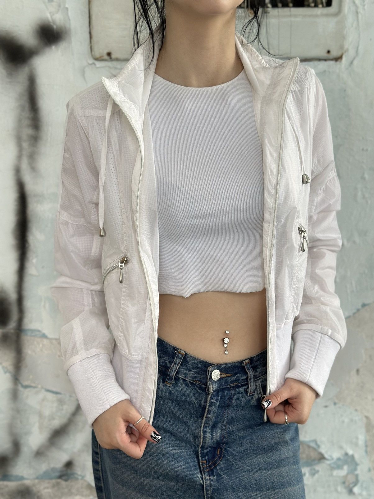 If Six Was Nine VTG Women’s River Island Windbreaker Jacket Size 38 Grunge Size M / US 6-8 / IT 42-44 - 6 Thumbnail