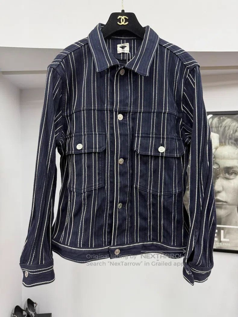 Dior Dior Blue and white vertical striped denim jacket Size XXS / US 00 / IT 34 - 1 Thumbnail