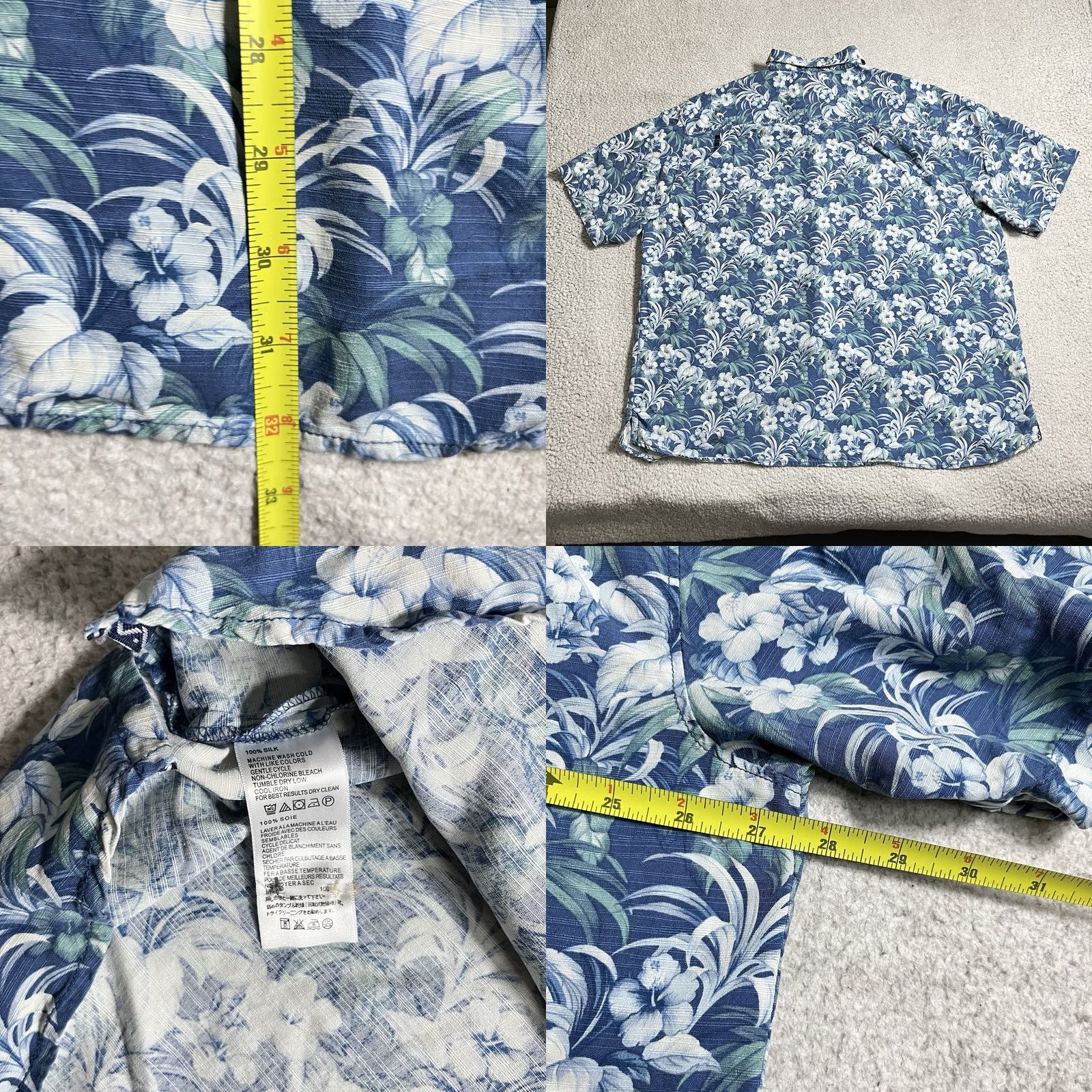 Tommy Bahama Tommy Bahama Shirt Mens 2XL Blue Floral Silk Hawaiian Tropical Camp Beach Aloha Size US XXL / EU 58 / 5 - 8 Thumbnail