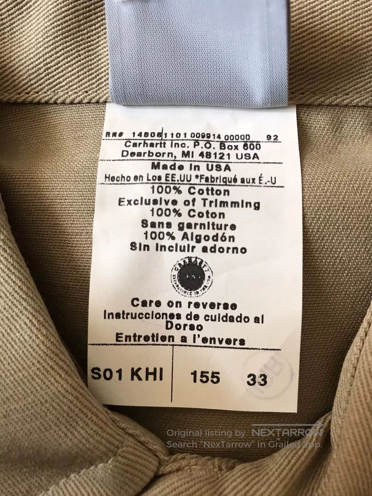 Carhartt Carhartt S01 KHI Western Shirt. Size US M / EU 48-50 / 2 - 9 Thumbnail
