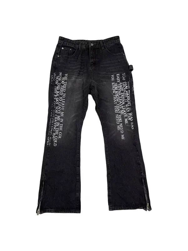 Jean Washed lumberjack workwear leg zip micro flare jeans Size US 28 / EU 44 - 5 Thumbnail