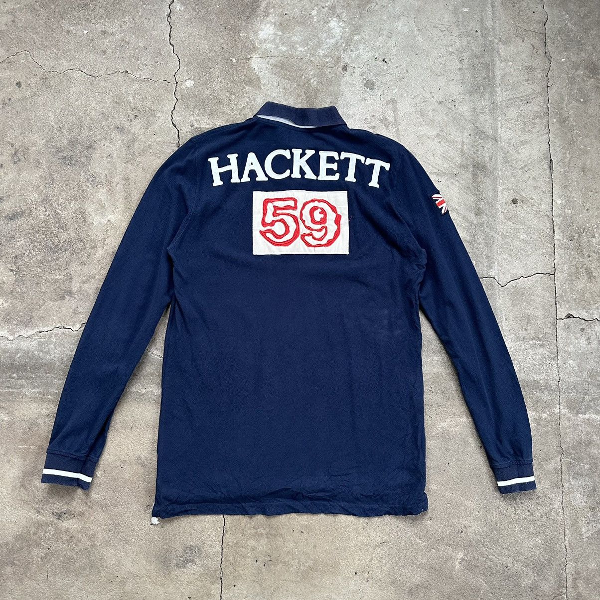 Hackett × Vintage HACKETT ASTON MARTIN VINTAGE GREAT BRITAIN RUGBY POLO LONG Size US XL / EU 56 / 4 - 2 Thumbnail
