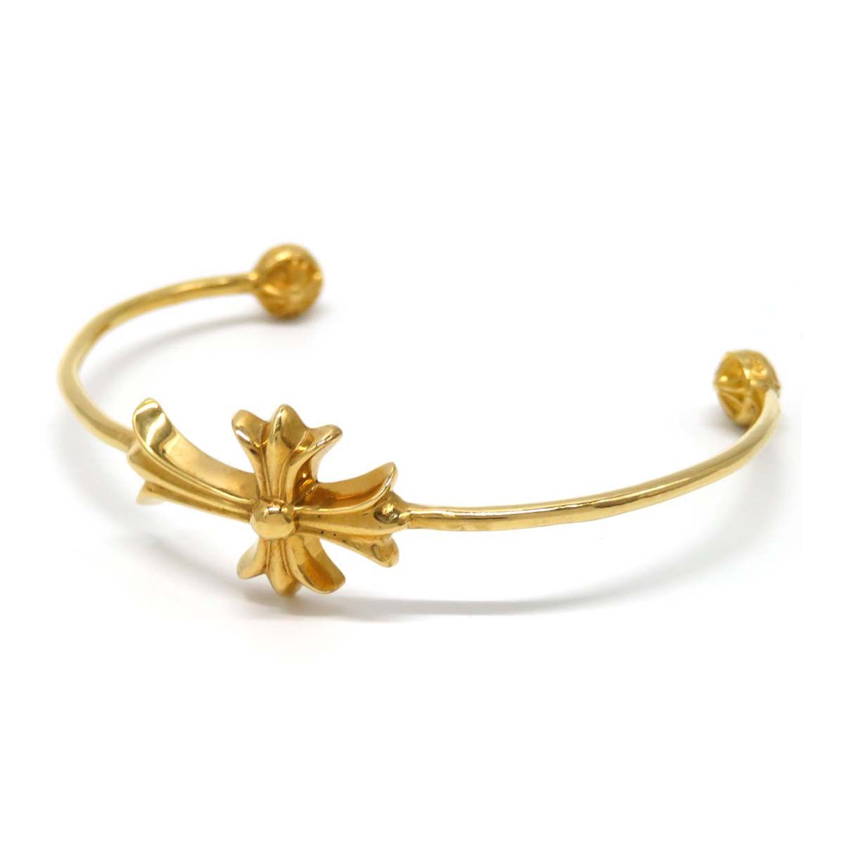 image of Chrome Hearts Cross Gold Bangle, Men's