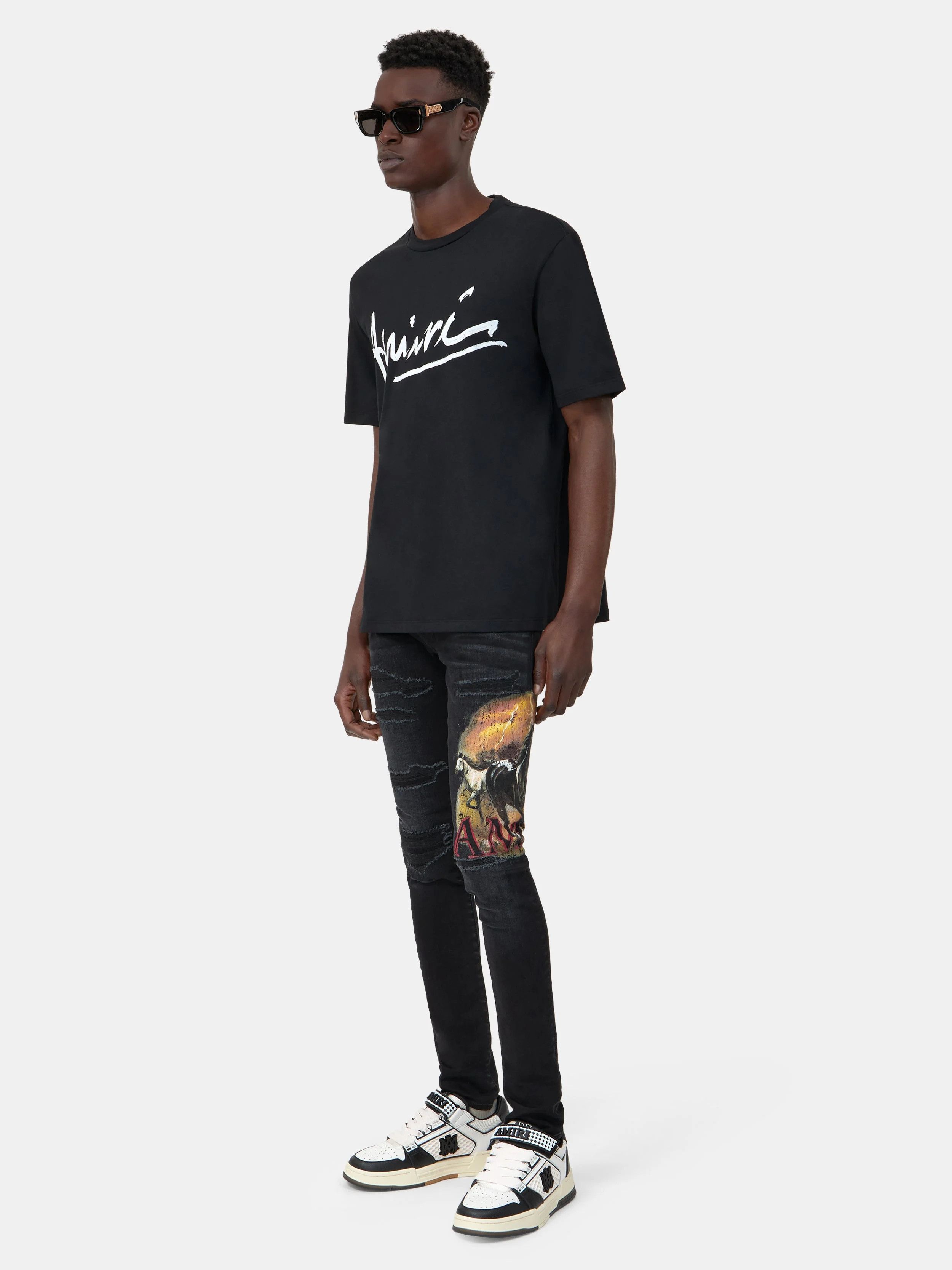 Amiri os11x0326 Script T-Shirt in Black Size US L / EU 52-54 / 3 - 3 Thumbnail
