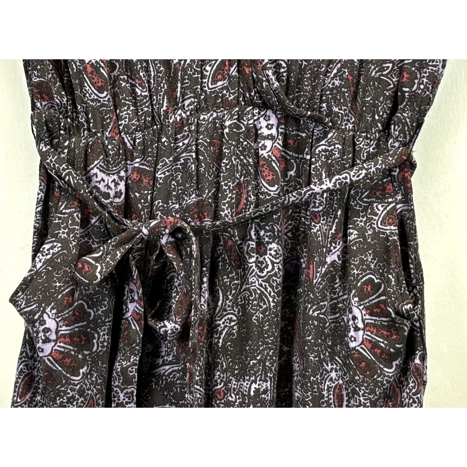 Free People Free People Jumpsuit Women Adult Medium Purple Paisley V-Neck Short Sleeve One Piece Bohemian Beach Size M / US 6-8 / IT 42-44 - 4 Thumbnail