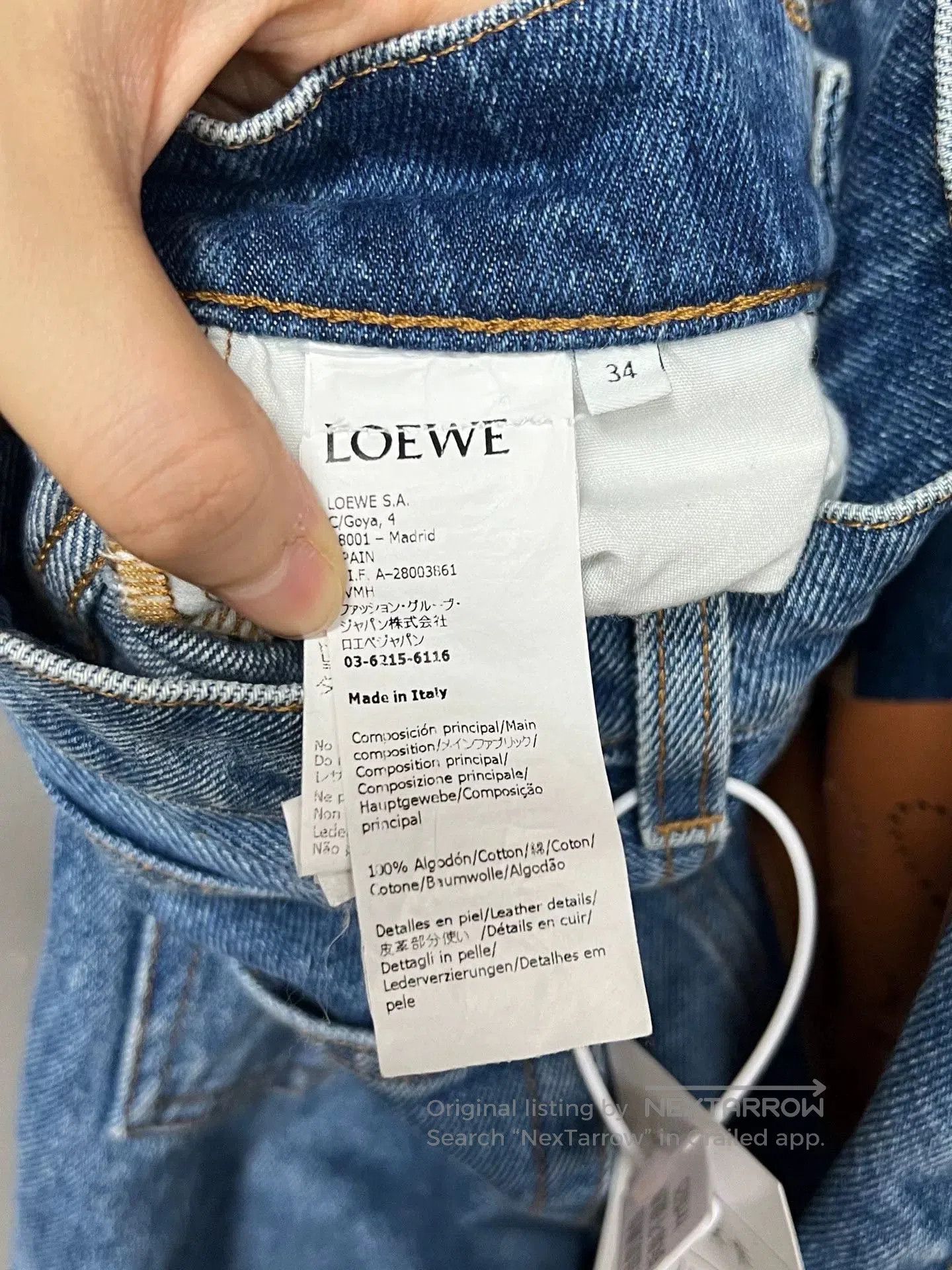 Loewe Loewe Blue Jeans with Leather Logo. Size US 34 / EU 50 - 5 Thumbnail