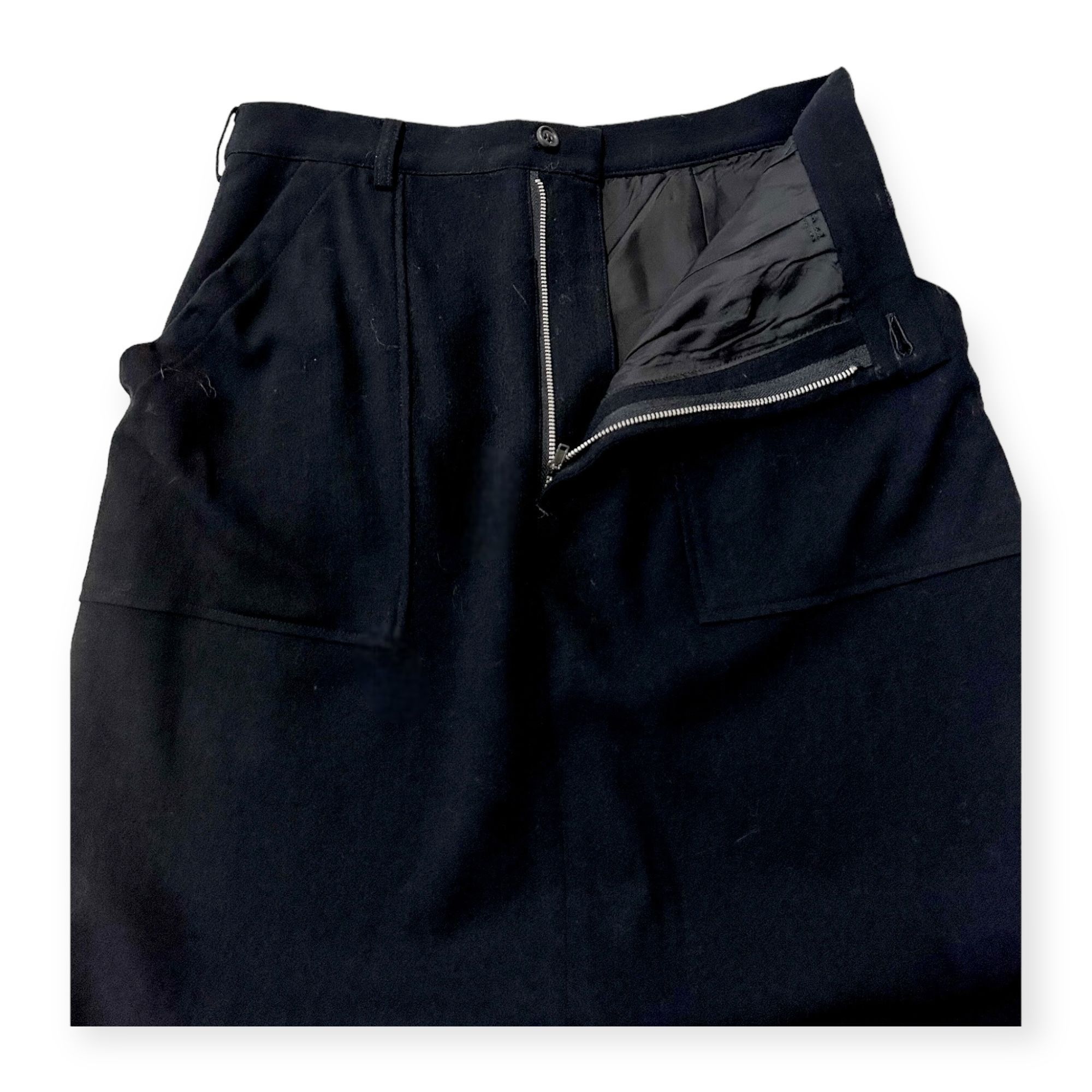 Y's Vintage Y’s Yohji Yamamoto Black wool midi skirt, One size Size 30" / US 8 / IT 44 - 7 Thumbnail