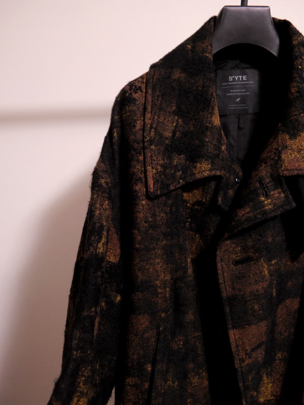 Yohji Yamamoto Yohji Yamamoto Check Jacquard Oversized Soutien Collar Coat Size 46L - 7 Thumbnail