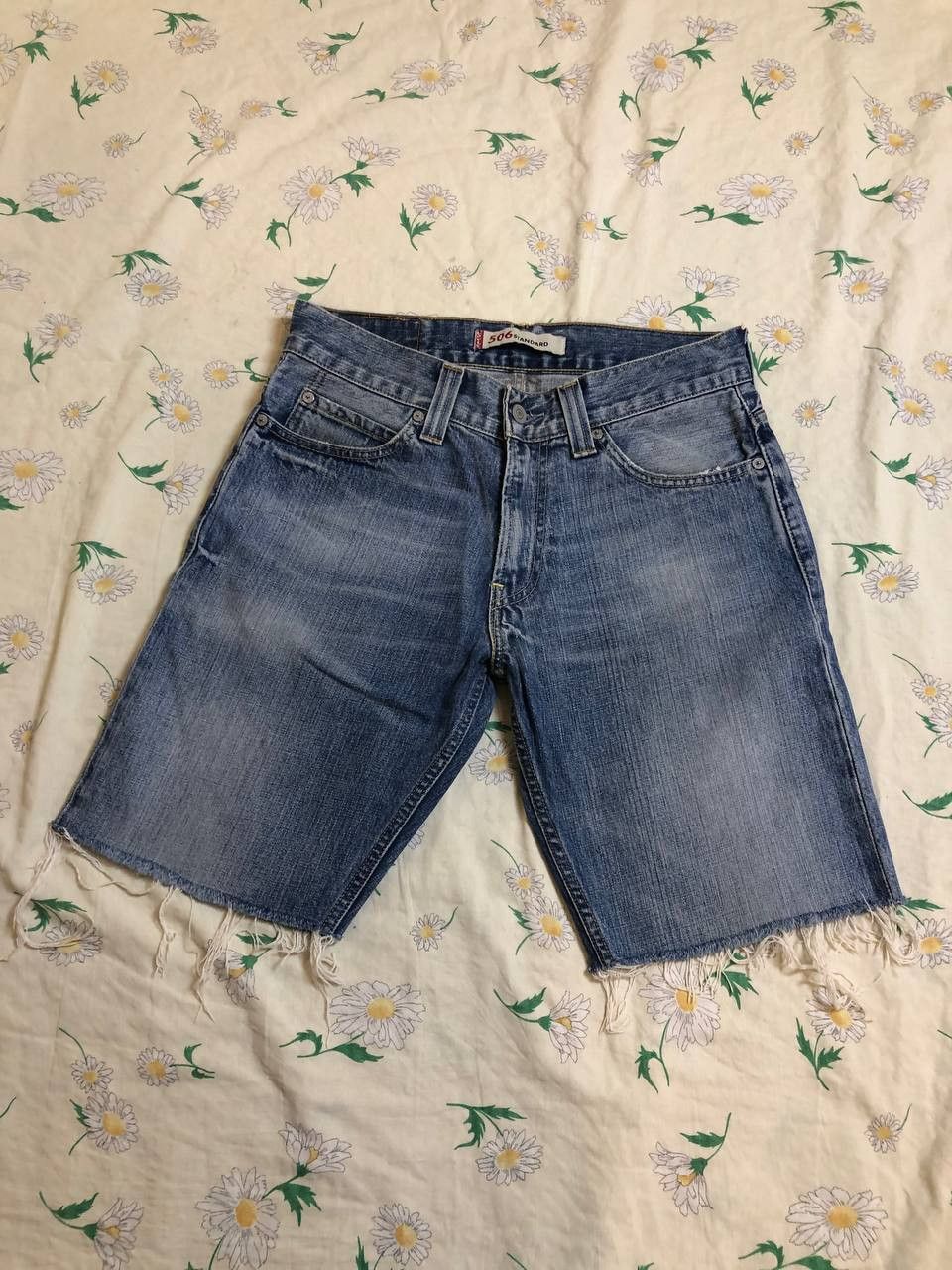 Levi's Levi's 506 Men's Jeans Shorts Distressed Denim Blue Size US 31 - 1 Thumbnail
