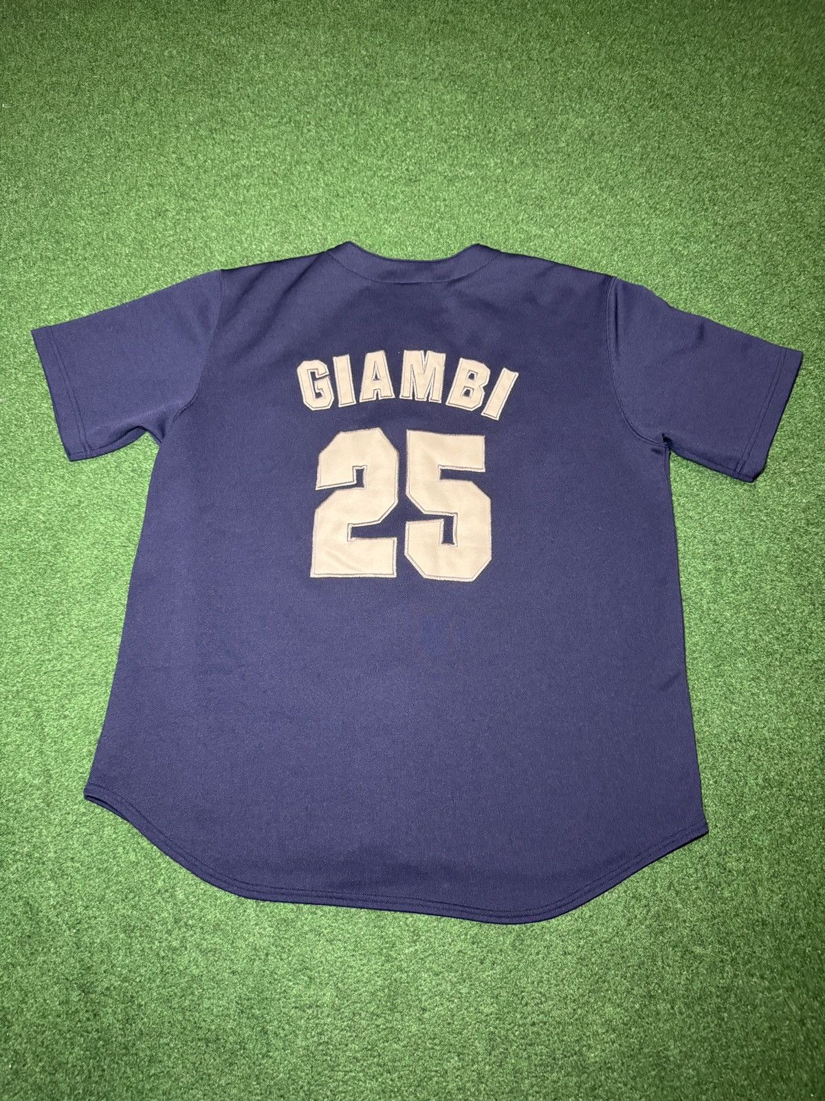 MLB Yankees Giambi Jersey Vintage Baseball MLB L 24x29 90s Y2K Size US L / EU 52-54 / 3 - 3 Thumbnail