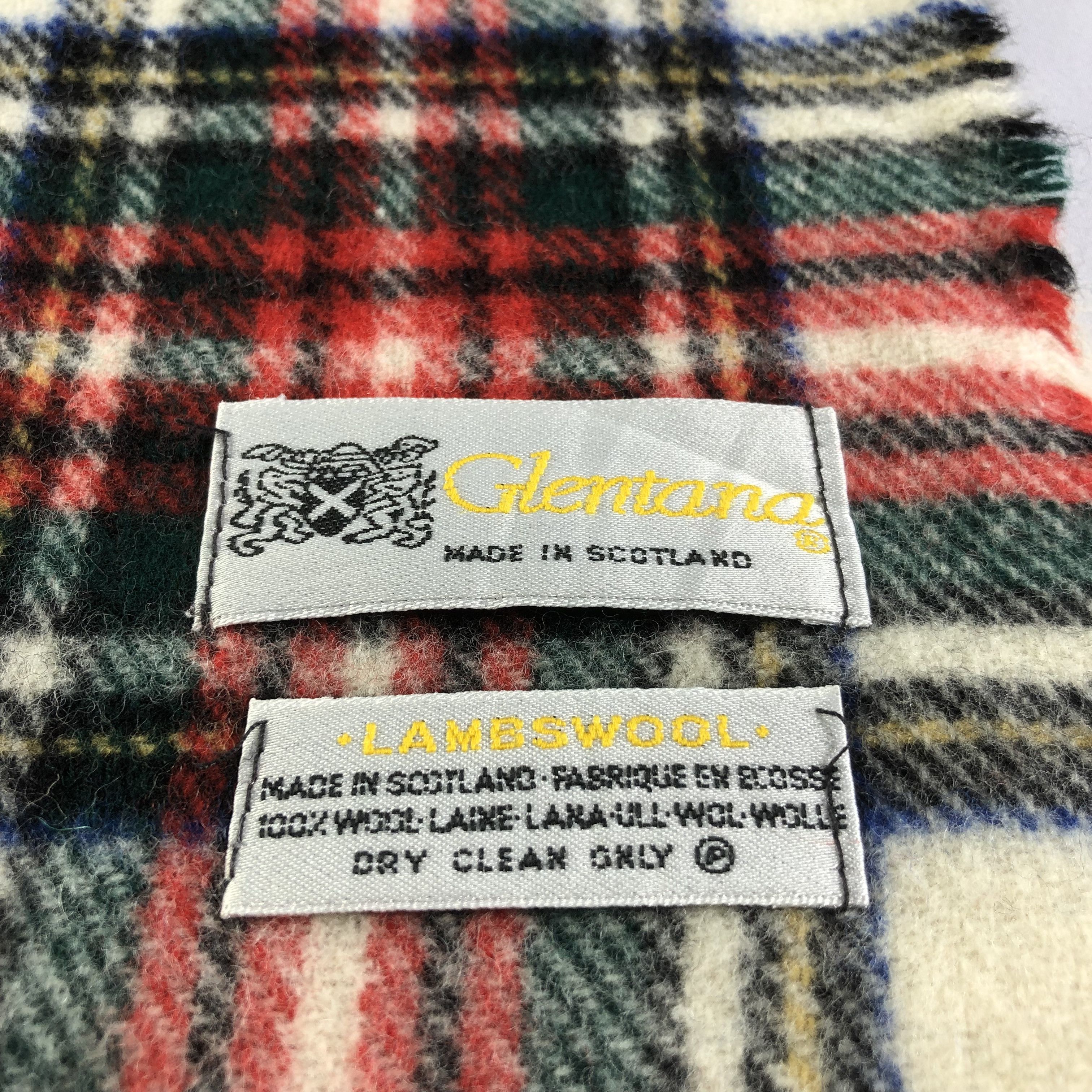 Vintage Glentana Tartan Wool Scarf Muffler V1460 Size ONE SIZE - 4 Thumbnail