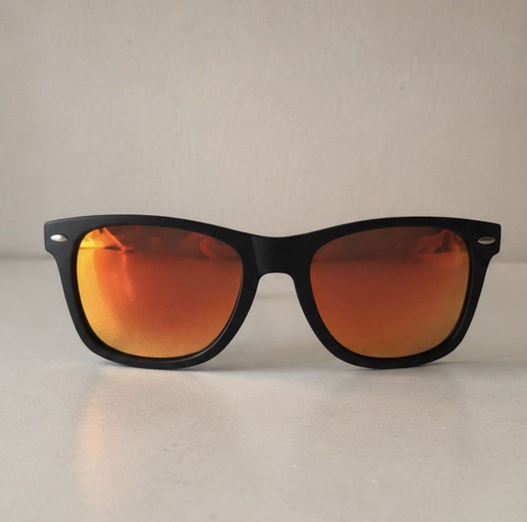 Other Black frame orange mirror lens sunglasses Y2K streetwear Size ONE SIZE - 2 Thumbnail