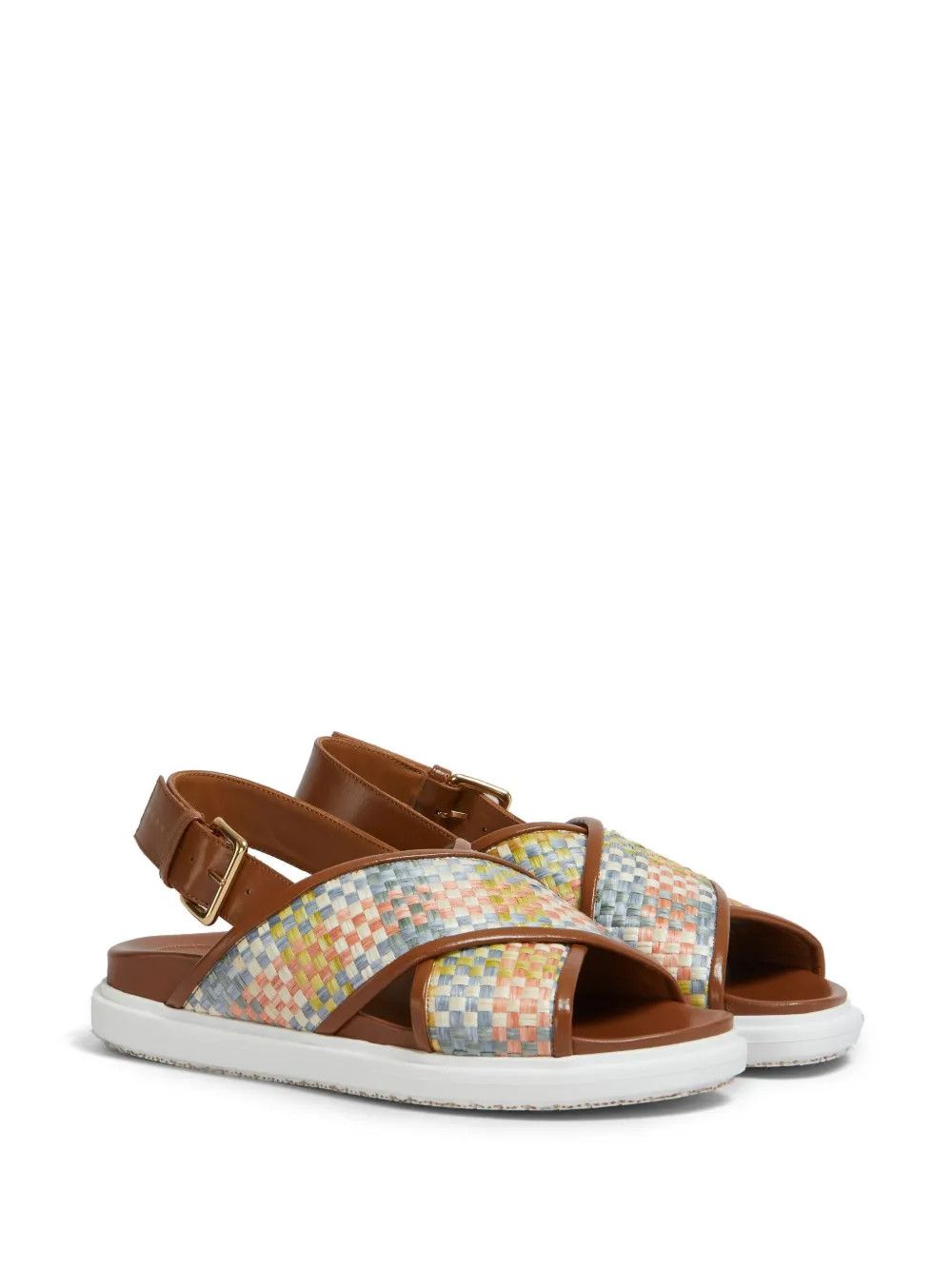 oc11z0525 Fussbet Interwoven Slingback Sandals in Multicolor
