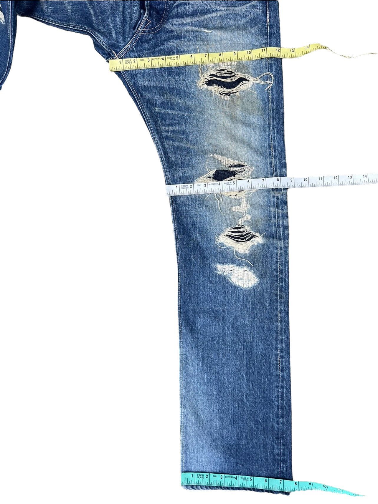 Sugar Cane Vintage Sugar Cane Japan Distress Mud Denim Selvedge Jeans Size US 30 / EU 46 - 4 Thumbnail