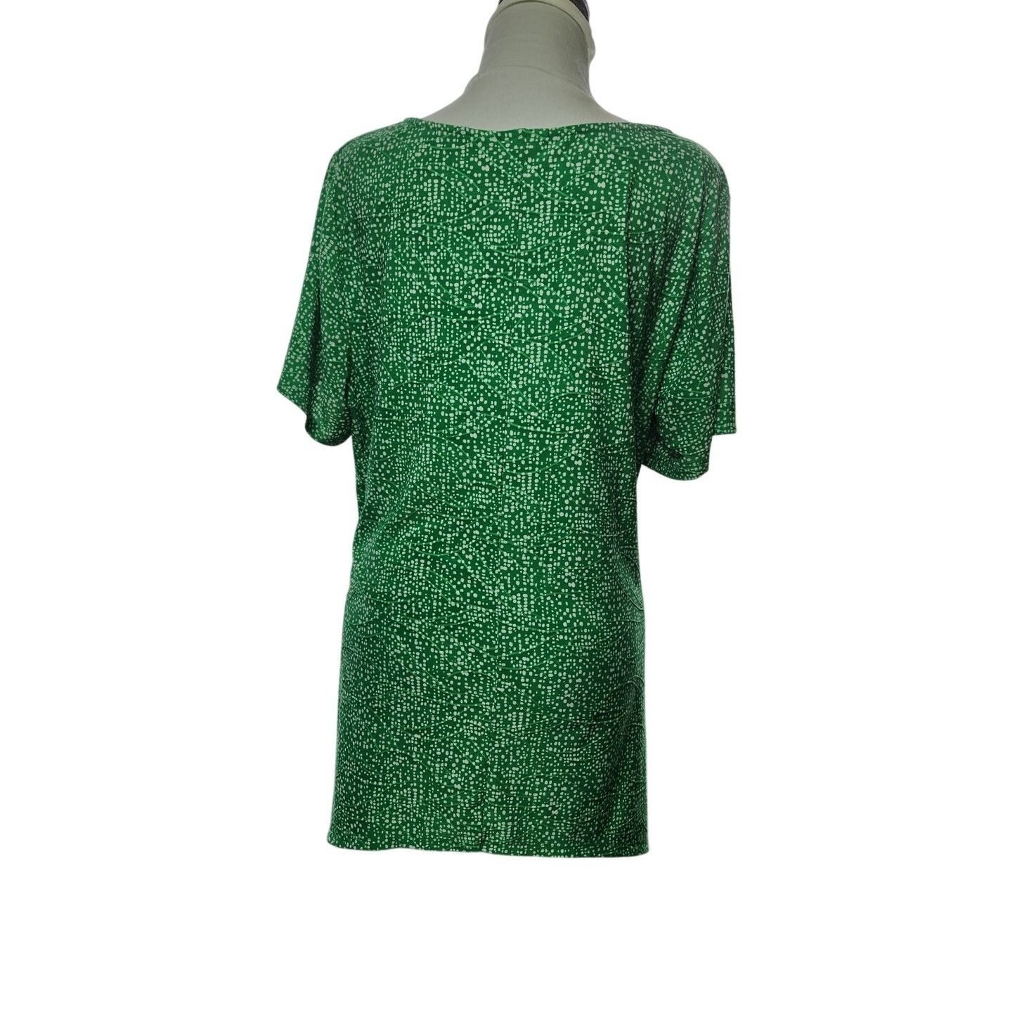 Croft & Barrow Croft & Barrow Women's Plus 1X Blouse Kelly Green Dot Top Size XL / US 12-14 / IT 48-50 - 5 Thumbnail