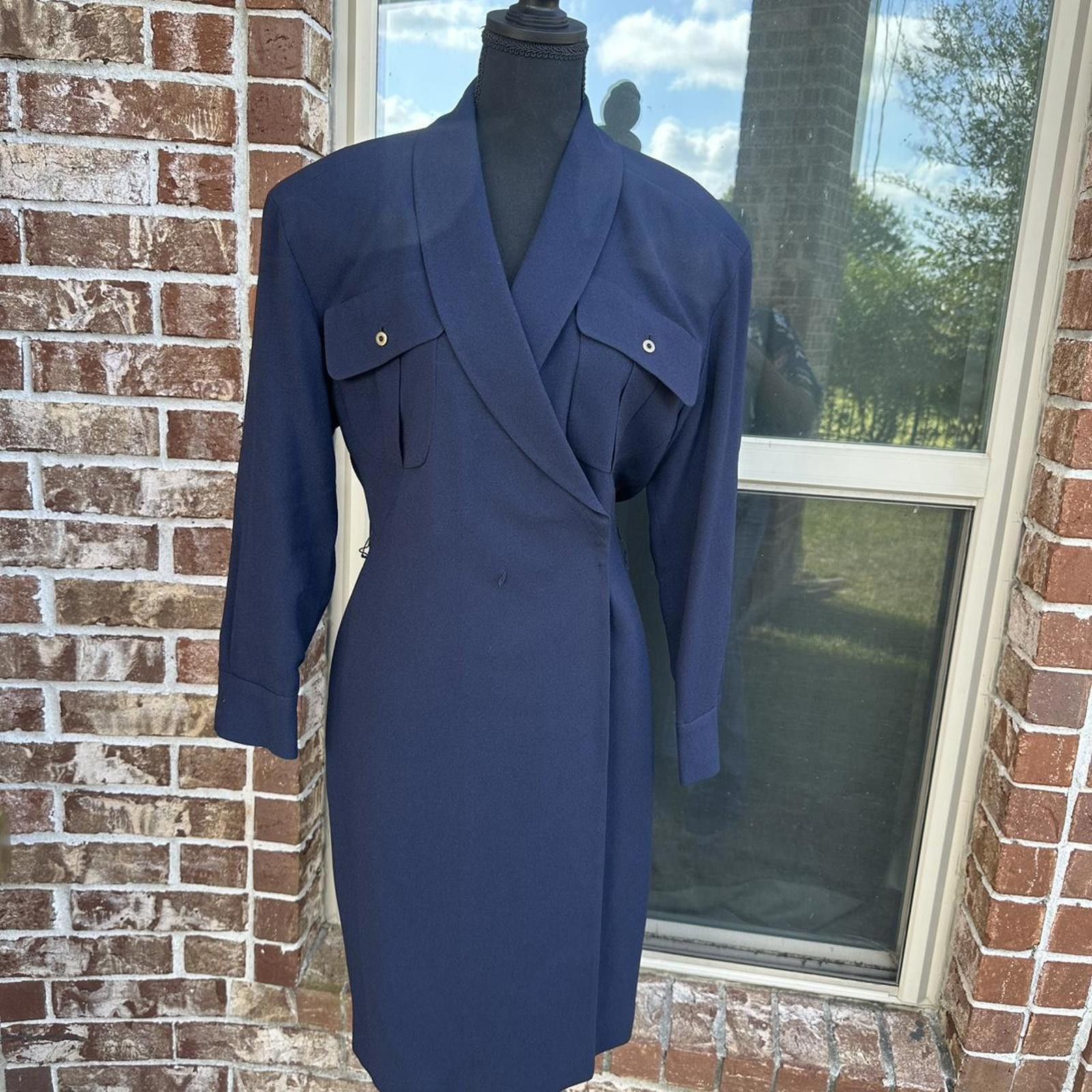 Other Navy blue vintage 80s midi and button closure 80s #mididress Size S / US 4 / IT 40 - 1 Thumbnail