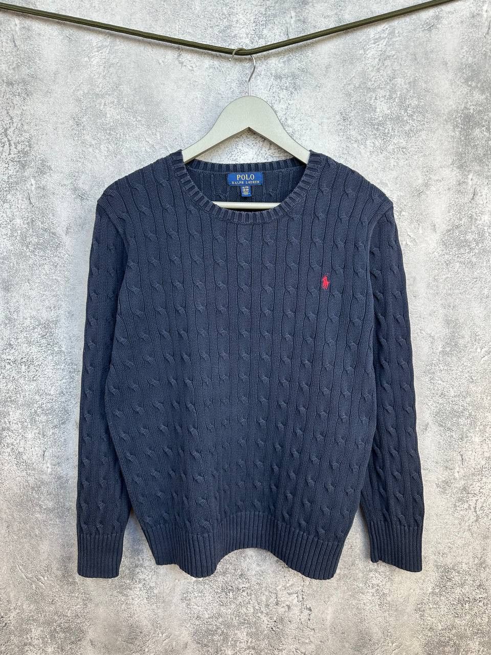 Polo Ralph Lauren Polo Ralph Lauren Cable Knit Sweater Navy Jumper Crew Neck Size XL / US 12-14 / IT 48-50 - 1 Thumbnail