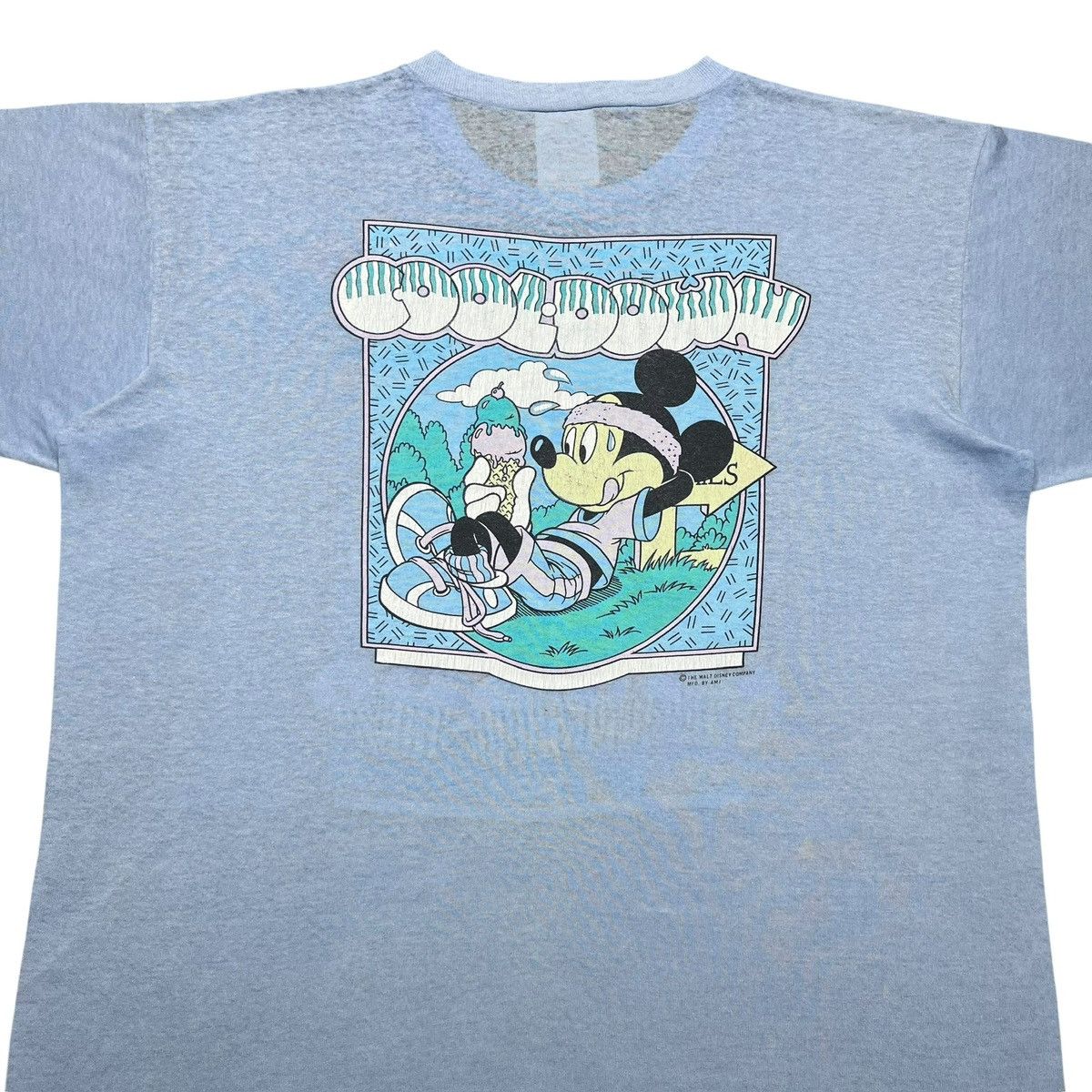 Disney 1990s Disney Mickey Mouse Running Warm Up Cool Down T-Shirt Size US XL / EU 56 / 4 - 9 Thumbnail