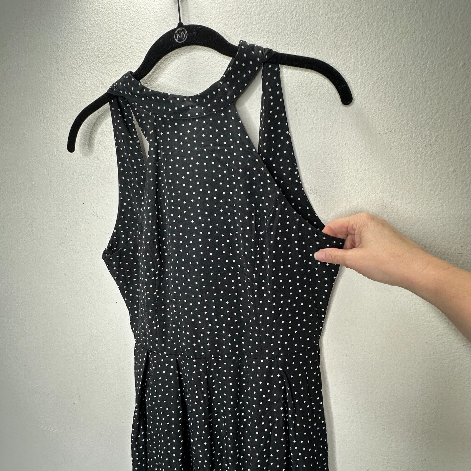 Other Audrey Halterneck Polka Dot Open Tie Back Pleat Leg Jumpsuit Size 27" / US 4 / IT 40 - 6 Thumbnail