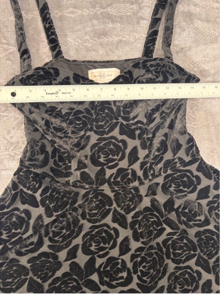 Abercrombie & Fitch Women's Abercrombie & Fitch Black Floral Velvet Dress Size S Size XXS / US 00 / IT 34 - 2 Thumbnail