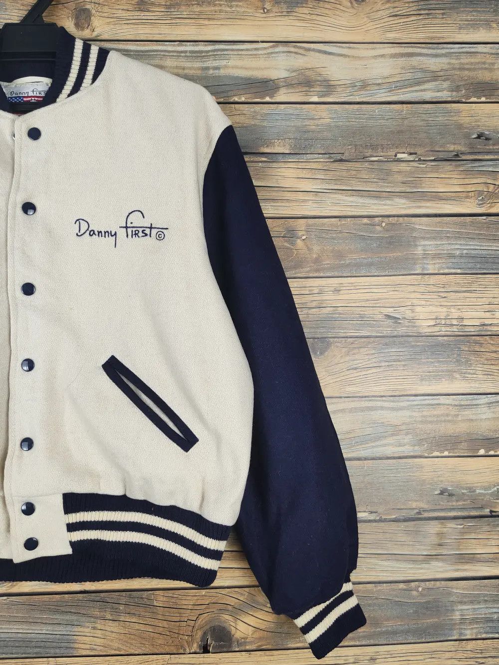 Japanese Brand Danny First Navy Cream Varsity Jackets #W1071 Size US S / EU 44-46 / 1 - 11 Thumbnail
