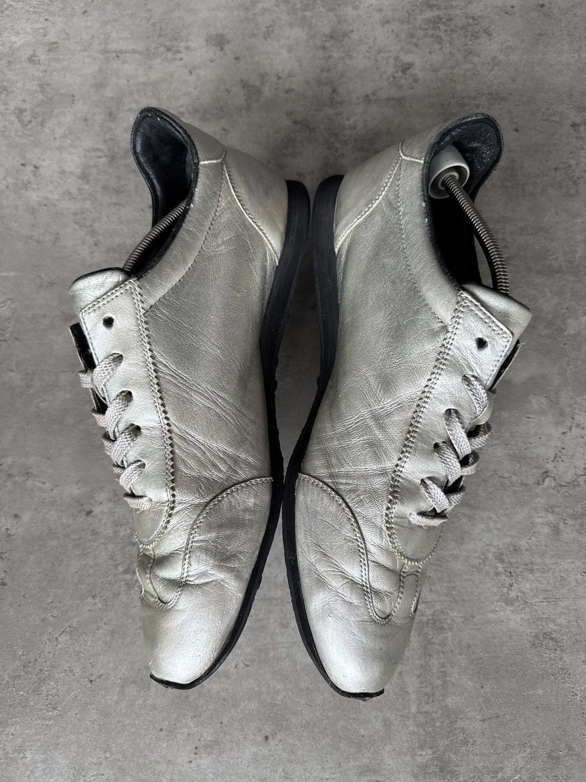 Gucci Vintage Gucci Leather Silver Low Top Sneakers Size US 10 / EU 43 - 3 Thumbnail
