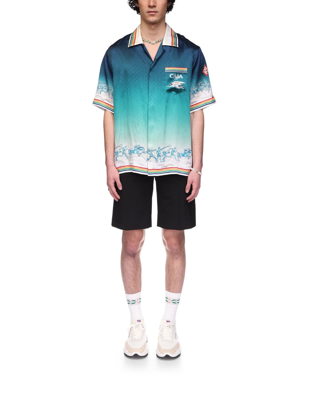 Casablanca os11x0725 Venus As A Boy Gradient Silk Camp Shirt Size US M / EU 48-50 / 2 - 2 Thumbnail