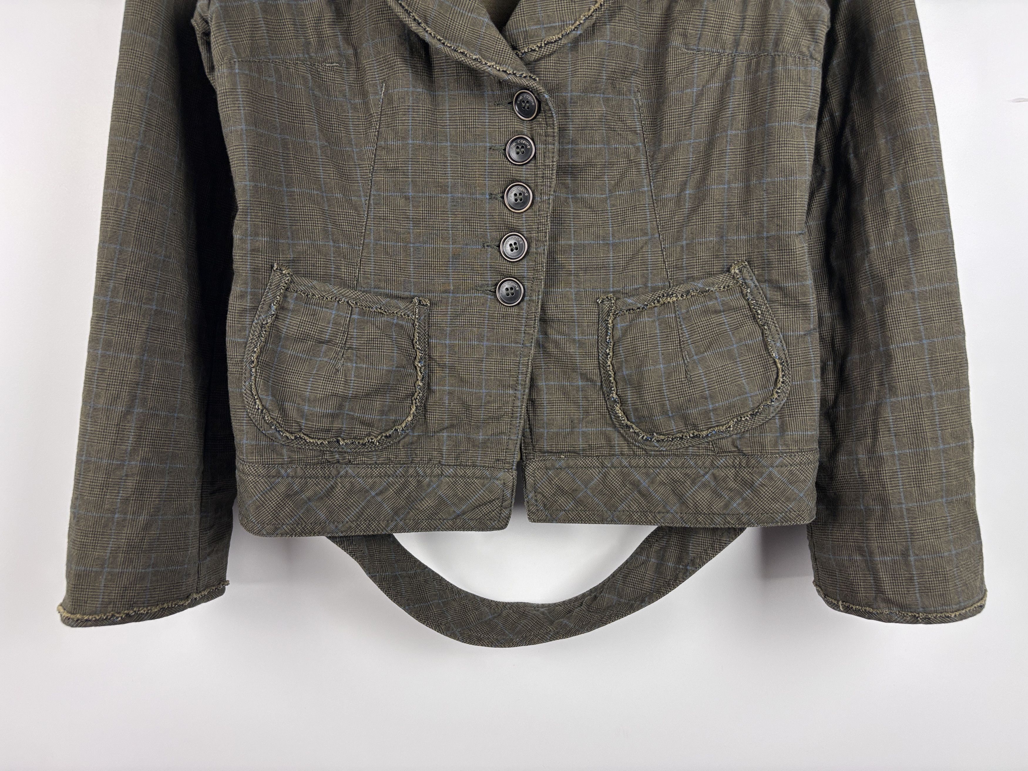 Cop Copine Vintage Cop Copine Check Cotton Blazer Green Size 38 Size XS / US 0-2 / IT 36-38 - 3 Thumbnail