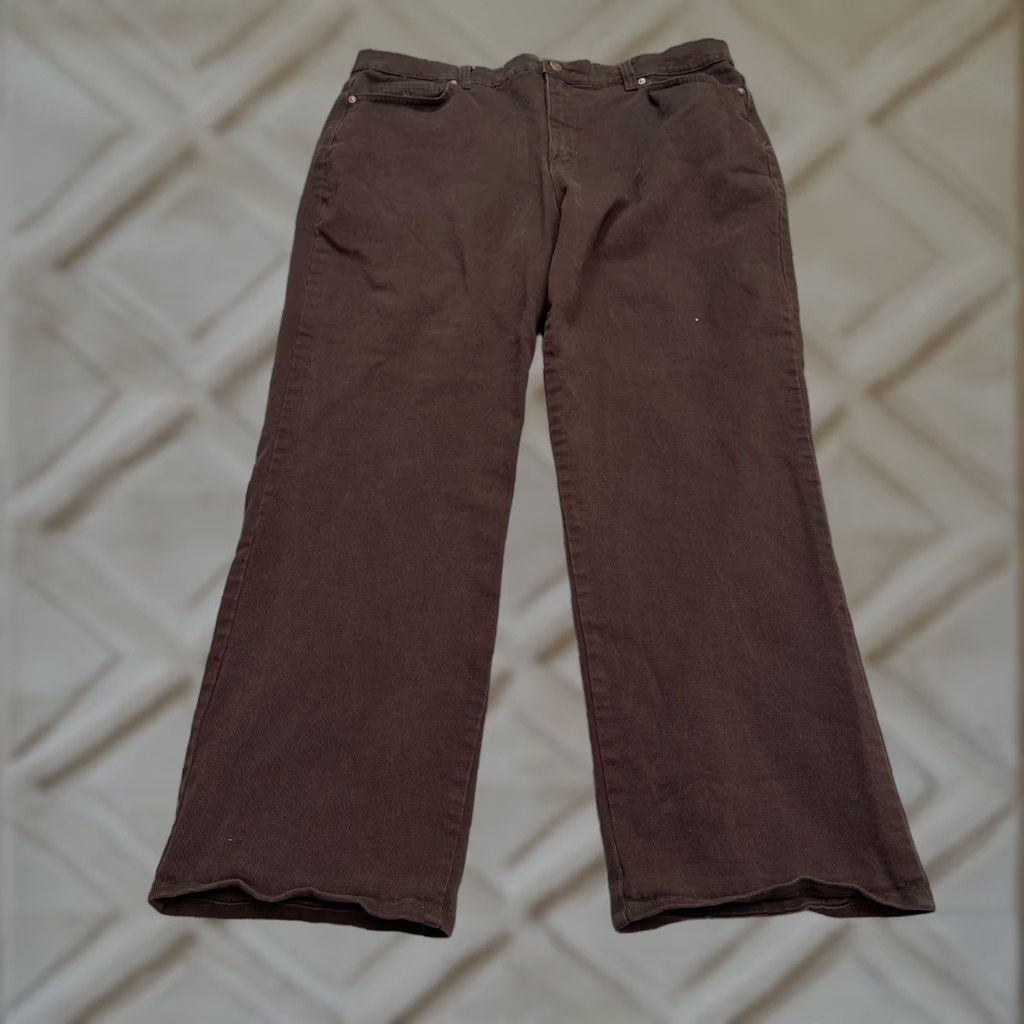 Gloria Vanderbilt Gloria Vanderbilt Amanda Jeans 16 Brown High Rise Dark Wash 37x28 Denim Womens Size 38" / US 16 / IT 52 - 1 Thumbnail