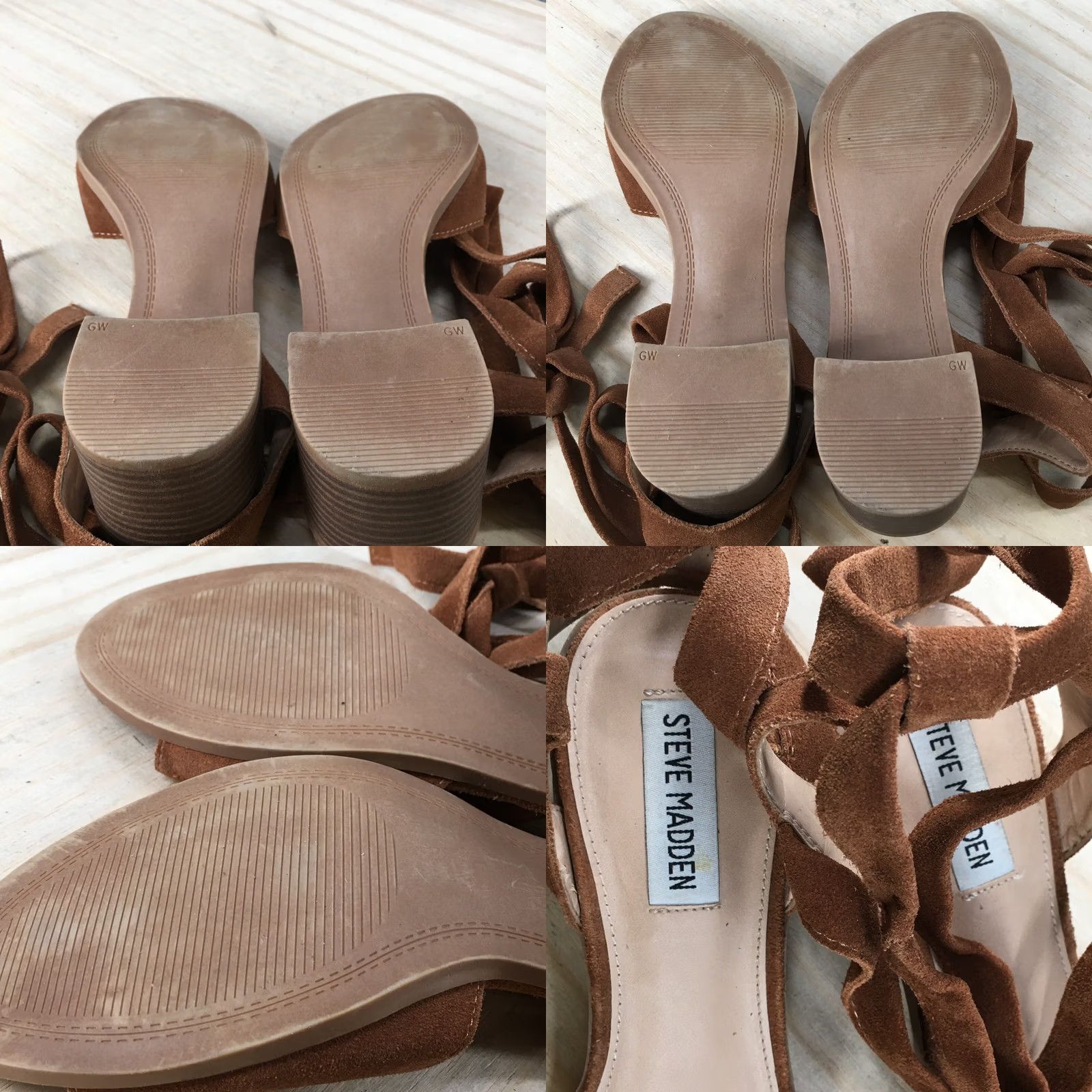 Steve Madden Steve Madden Sandals Womens 9 Kaley Lace Up Brown Suede Block Heels Open Toe Shoes Size US 9 / IT 39 - 9 Thumbnail