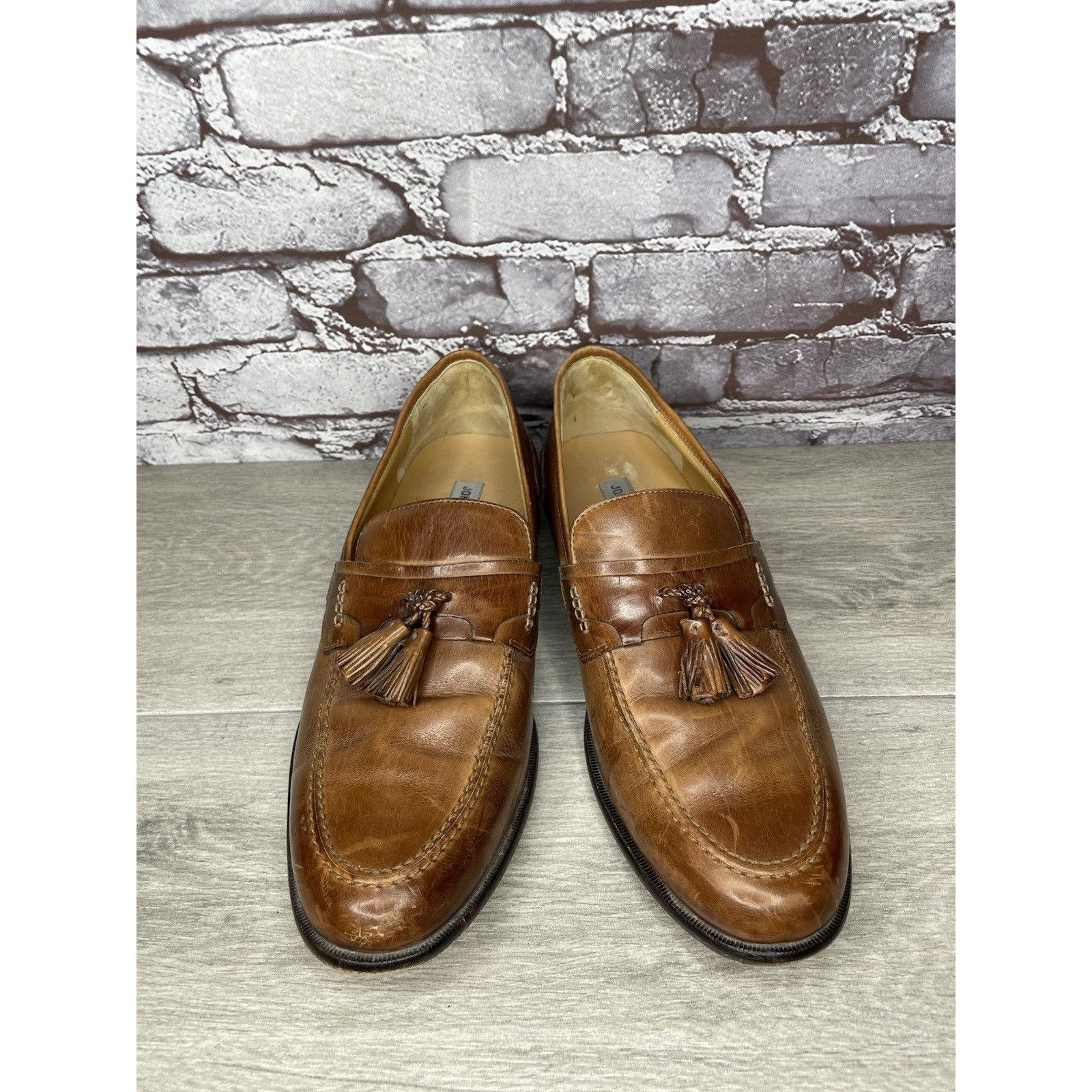Johnston & Murphy Johnston & Murphy Brown Leather Tassel Loafers Dress Shoes M Size US 11.5 / EU 44-45 - 17 Thumbnail