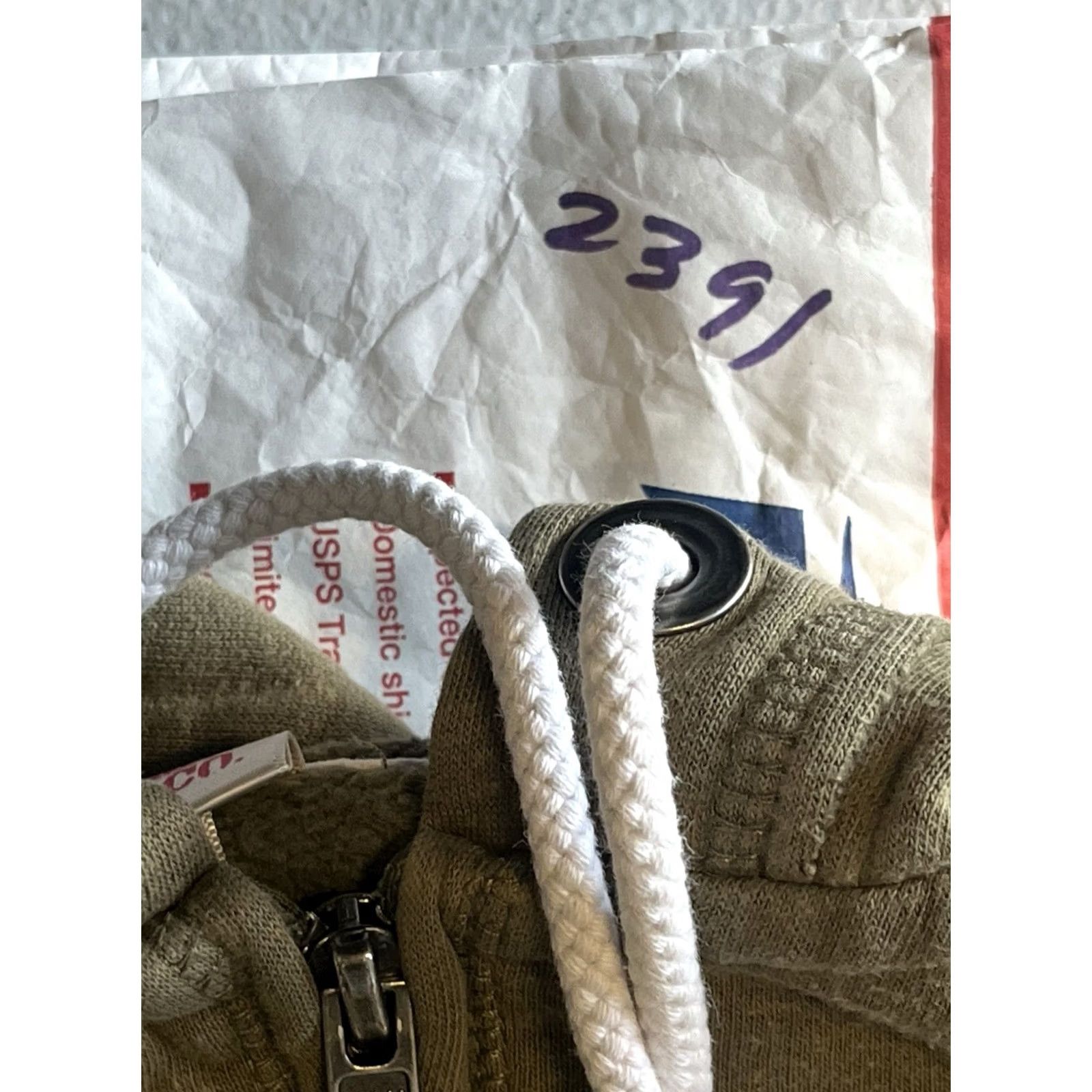Mossimo Mossimo Supply Co Hoodie Full Zip Olive Green Drawstring Kangaroo Pocket Large Women L Green Hooded Pockets Full Zip Knit Casual Size L / US 10 / IT 46 - 7 Thumbnail