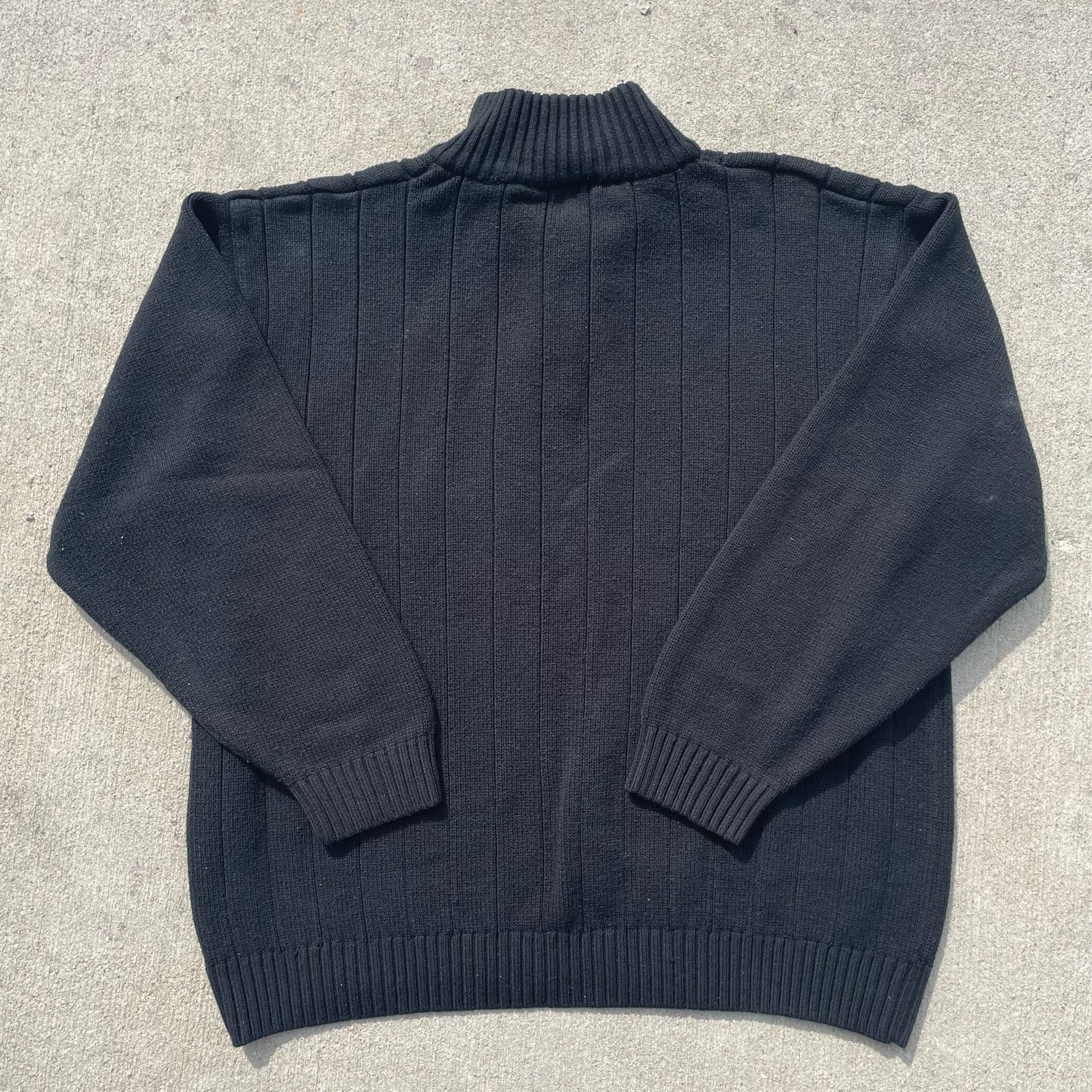 Southpole Southpole Quarter Zip Sweater Y2K Striped Pullover Black XXL Size US XXL / EU 58 / 5 - 3 Thumbnail